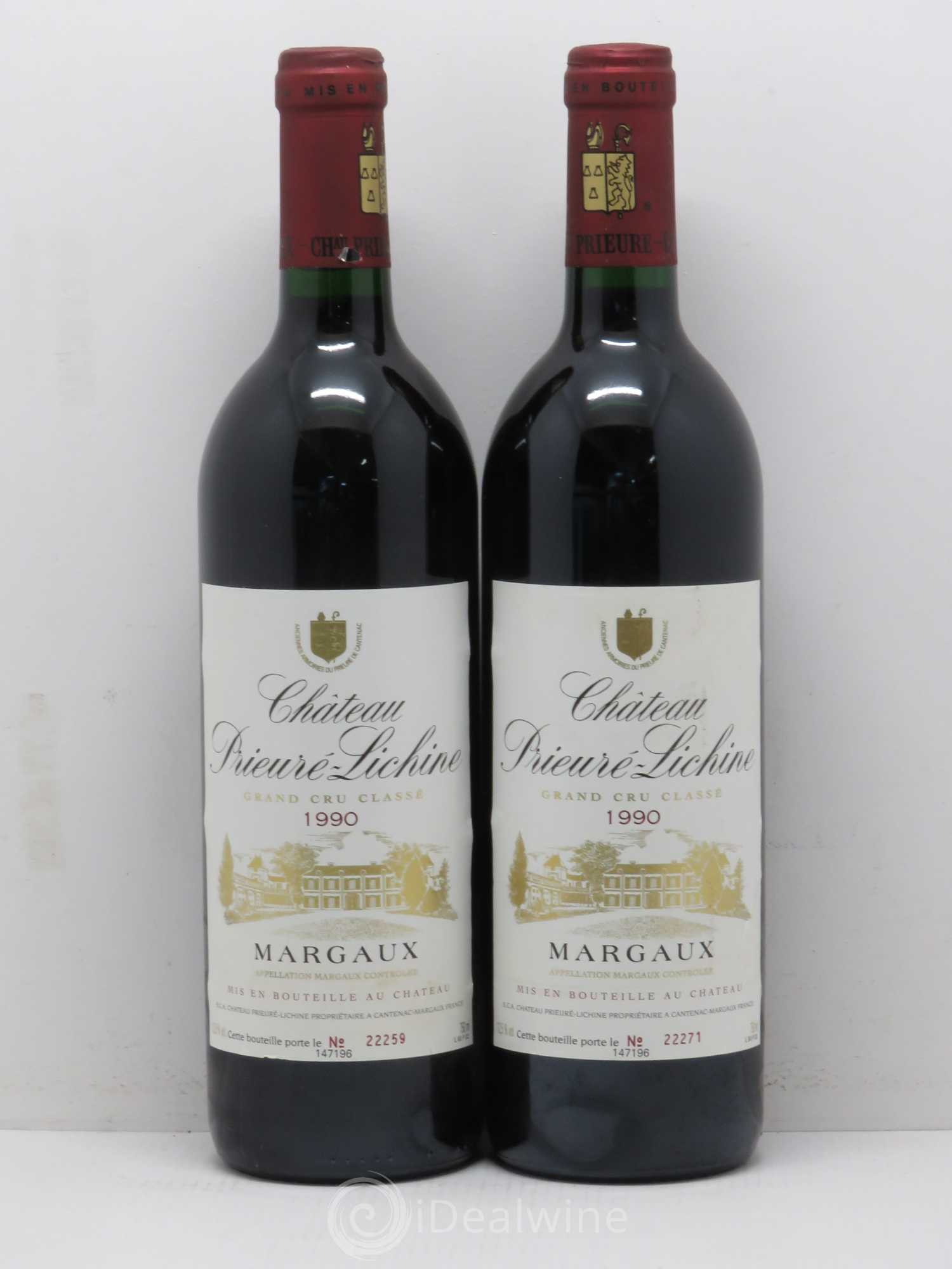 Château Prieuré Lichine 4ème Grand Cru Classé 1990 - Lot of 2 bottles - 0