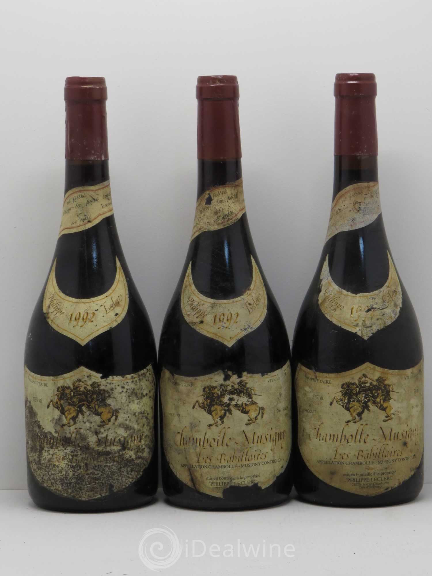 Chambolle-Musigny Les Babillaires Philippe Leclerc 1992 - Lot de 3 bouteilles - 0