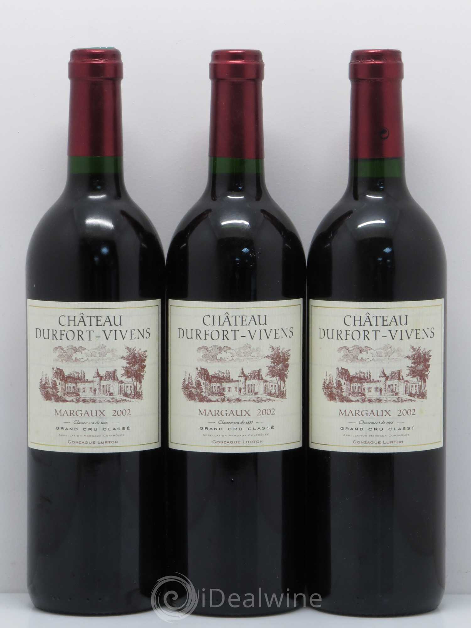 Château Durfort Vivens 2ème Grand Cru Classé 2002 - Lot of 3 bottles - 0