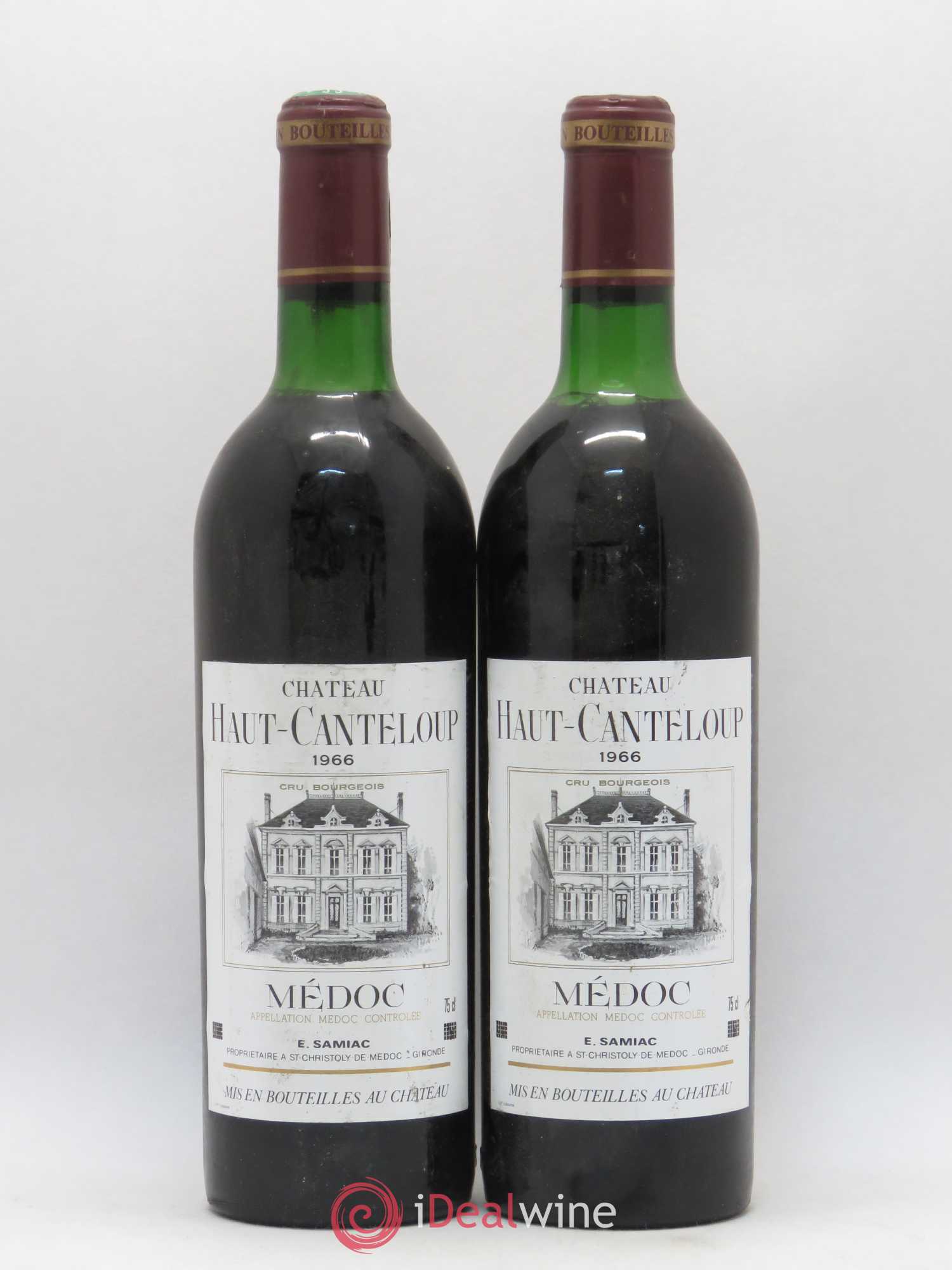 Médoc Château Haut Canteloup 1966 - Lot de 2 bouteilles - 0