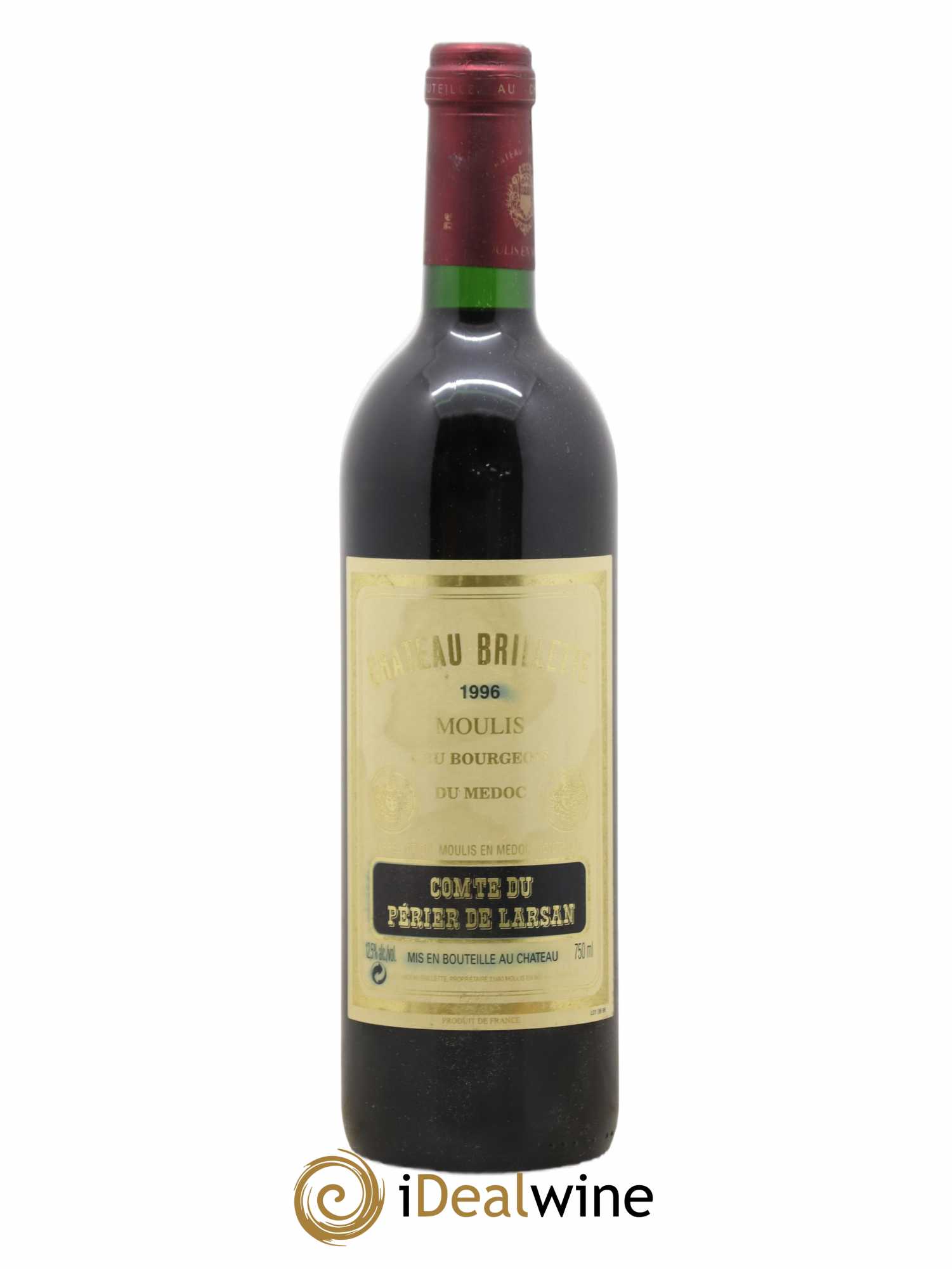 Château Brillette Cru Bourgeois Comte du Périer de Larsan (sans prix de réserve) 1996 - Posten von 1 Flasche - 0