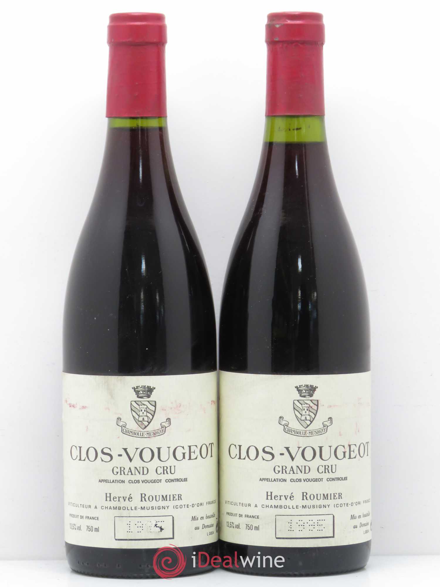 Clos de Vougeot Grand Cru Domaine Hervé Roumier 1995 - Lot of 2 bottles - 0