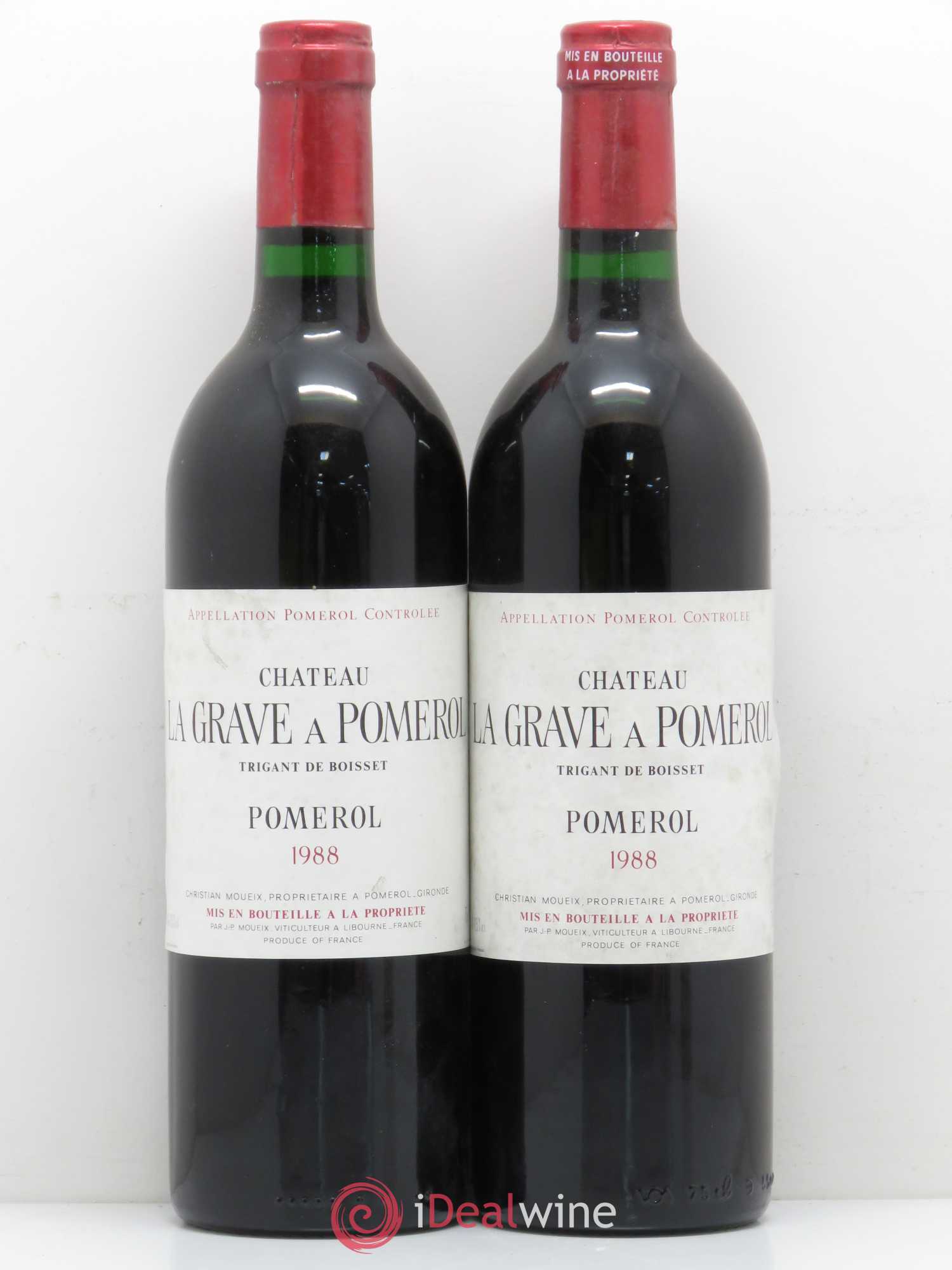 Château La Grave à Pomerol (Trigant de Boisset) 1988 - Lot de 2 bouteilles - 0