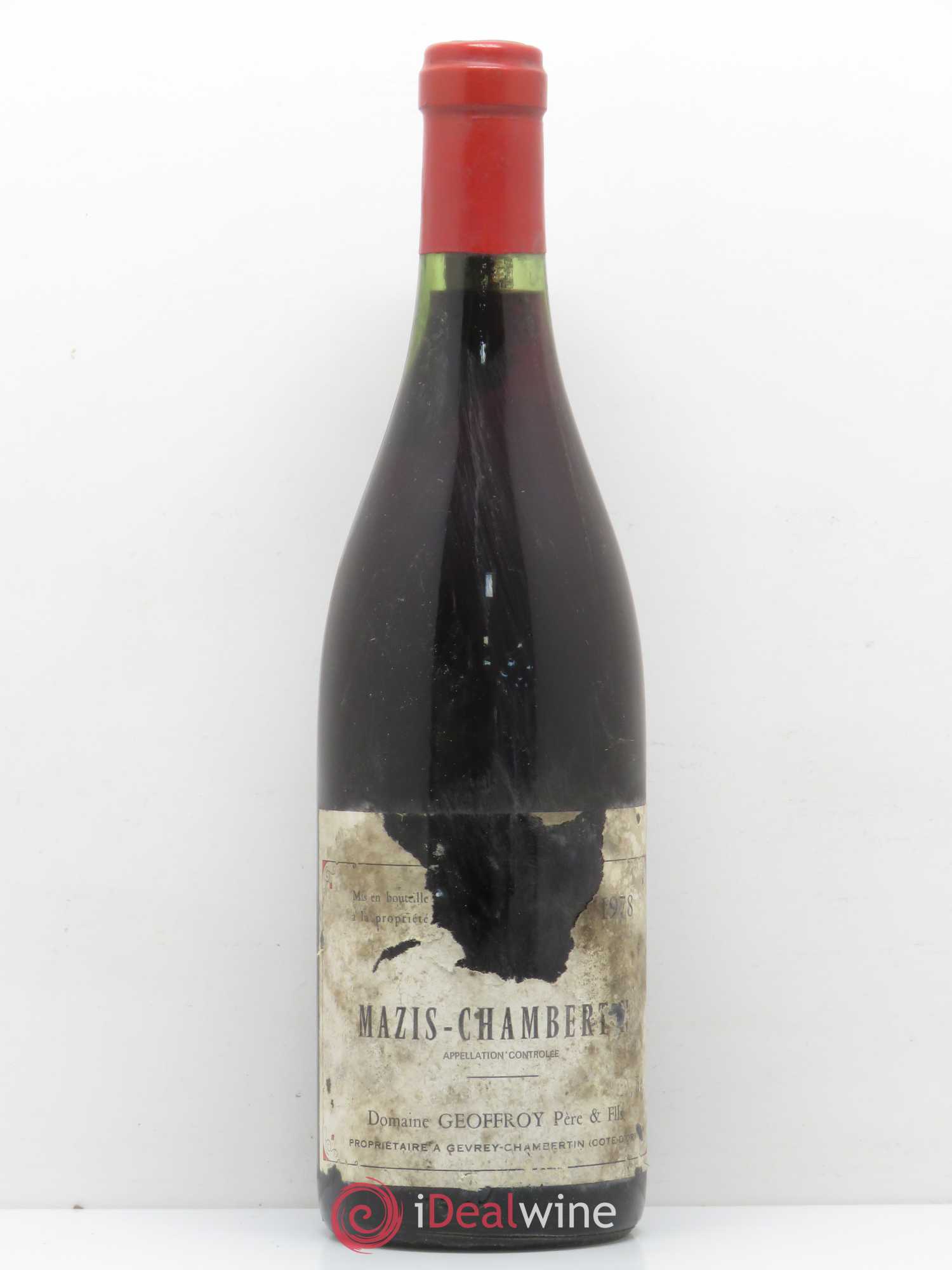 Mazis-Chambertin Grand Cru Harmand-Geoffroy (Domaine) 1978 - Lot de 1 bouteille - 0