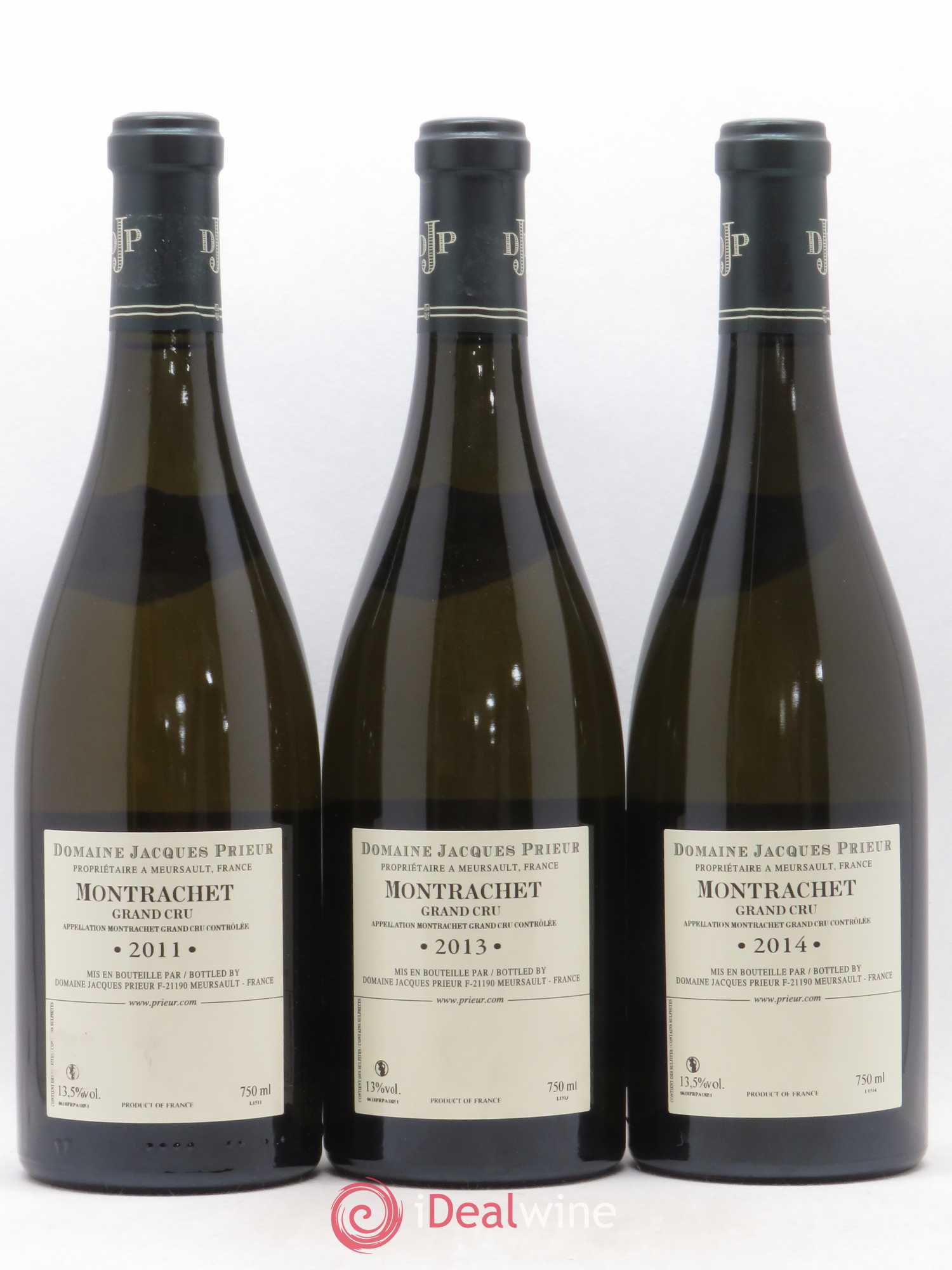 Montrachet Grand Cru Jacques Prieur (Domaine) Caisse panachée Millésimes 2011 - 2013 - 2014 (sans prix de réserve) - Lot de 3 bouteilles - 1