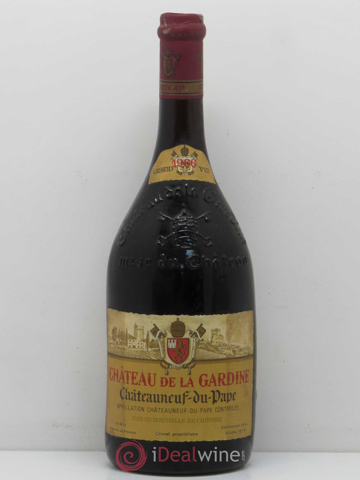 Châteauneuf-du-Pape Château de La Gardine Famille Brunel 1966 - Lot de 1 bouteille - 0