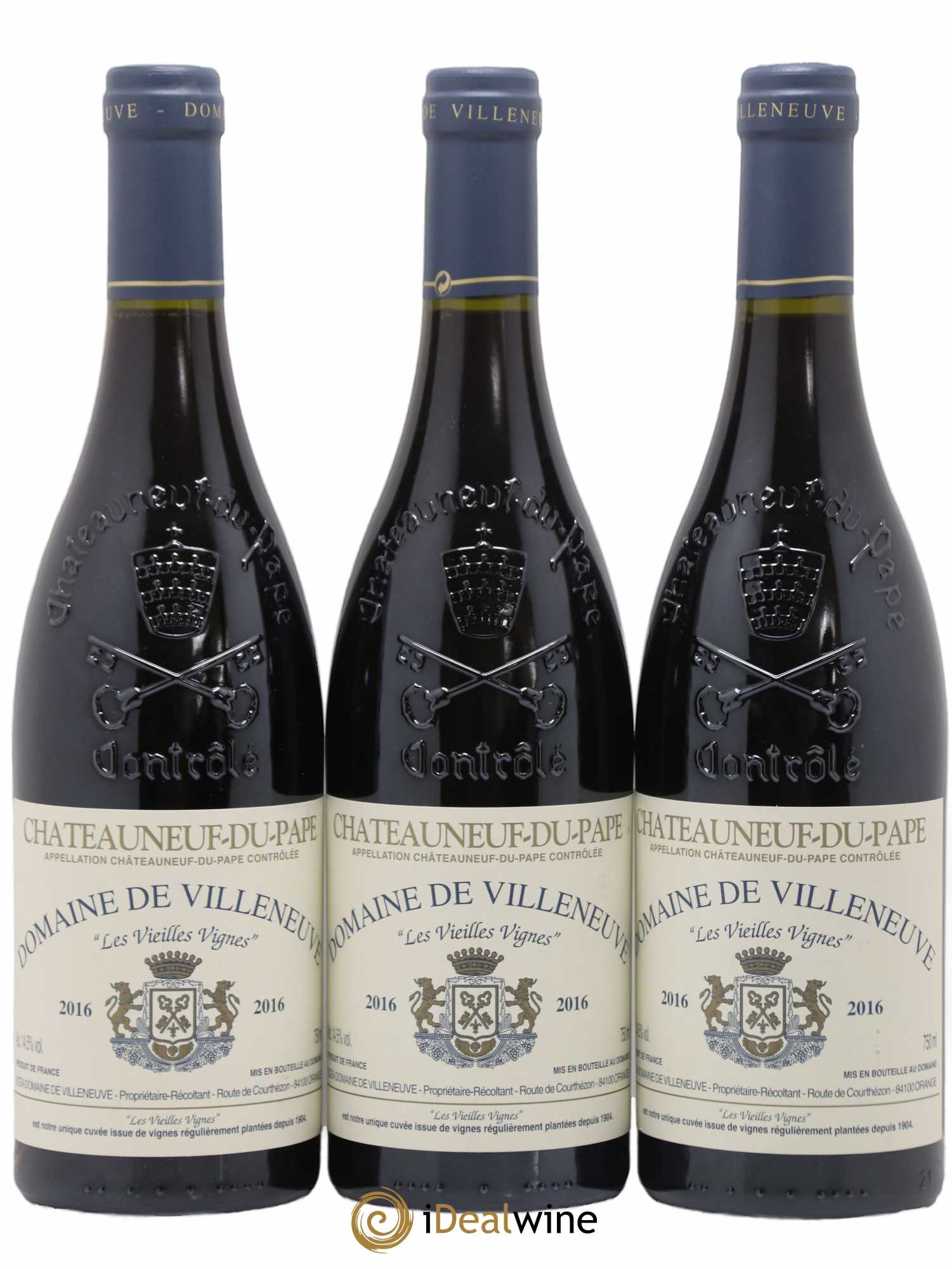 Châteauneuf-du-Pape Vieilles Vignes Domaine de Villeneuve 2016 - Lot de 3 bouteilles - 0