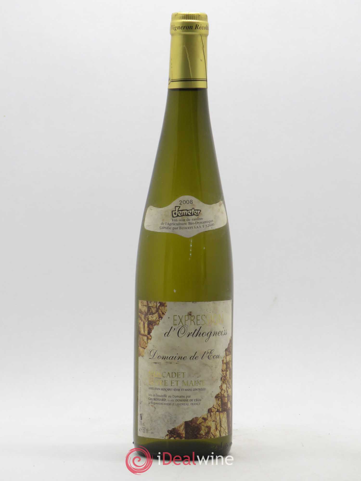 Vin de France (anciennement Muscadet-Sèvre-et-Maine) Orthogneiss Domaine de L'Ecu 2008 - Lot de 1 bouteille - 0