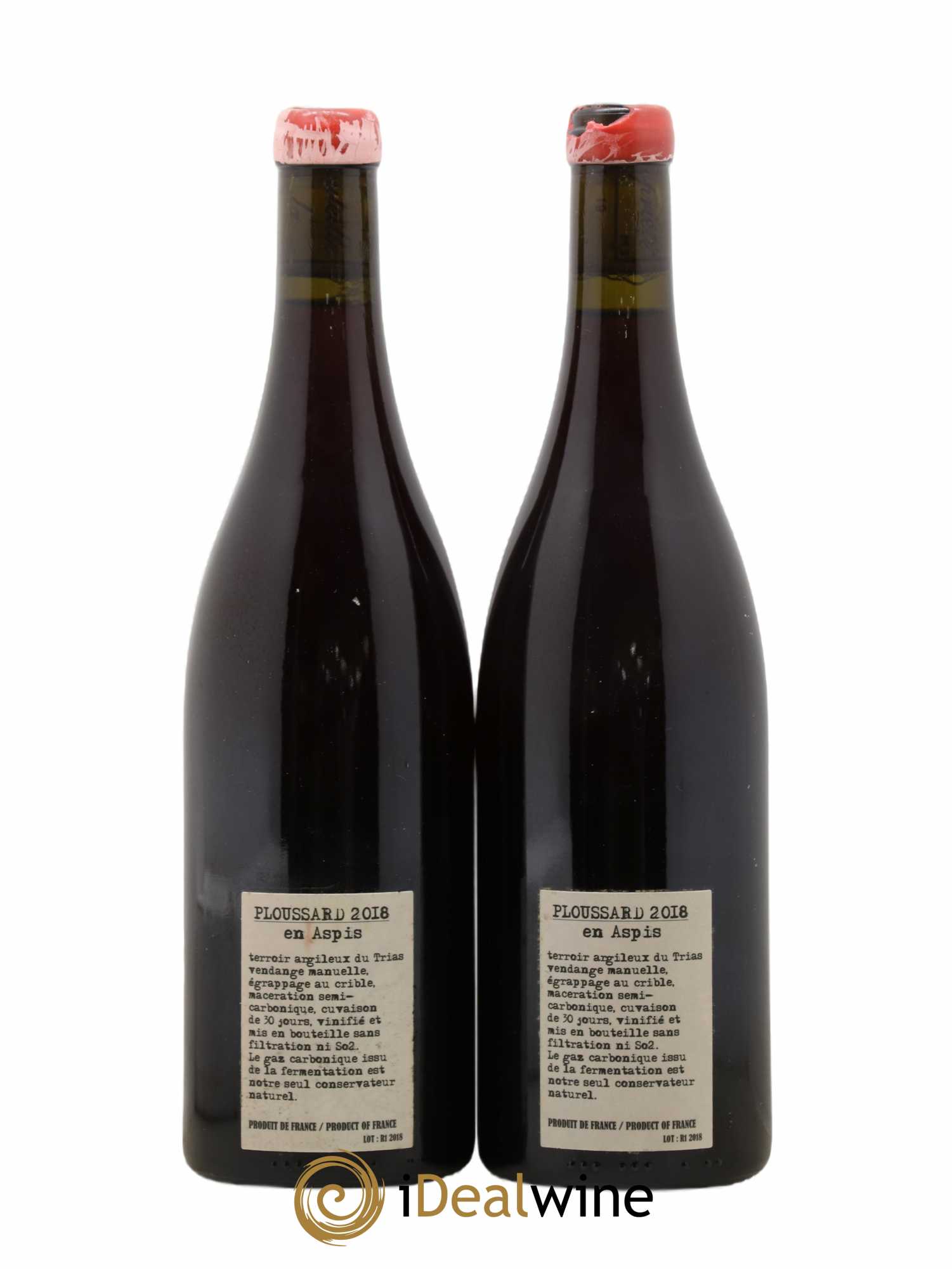 Arbois Pupillin Ploussard En Aspis Adeline Houillon & Renaud Bruyère  (sans prix de réserve) 2018 - Lot de 2 bouteilles - 1