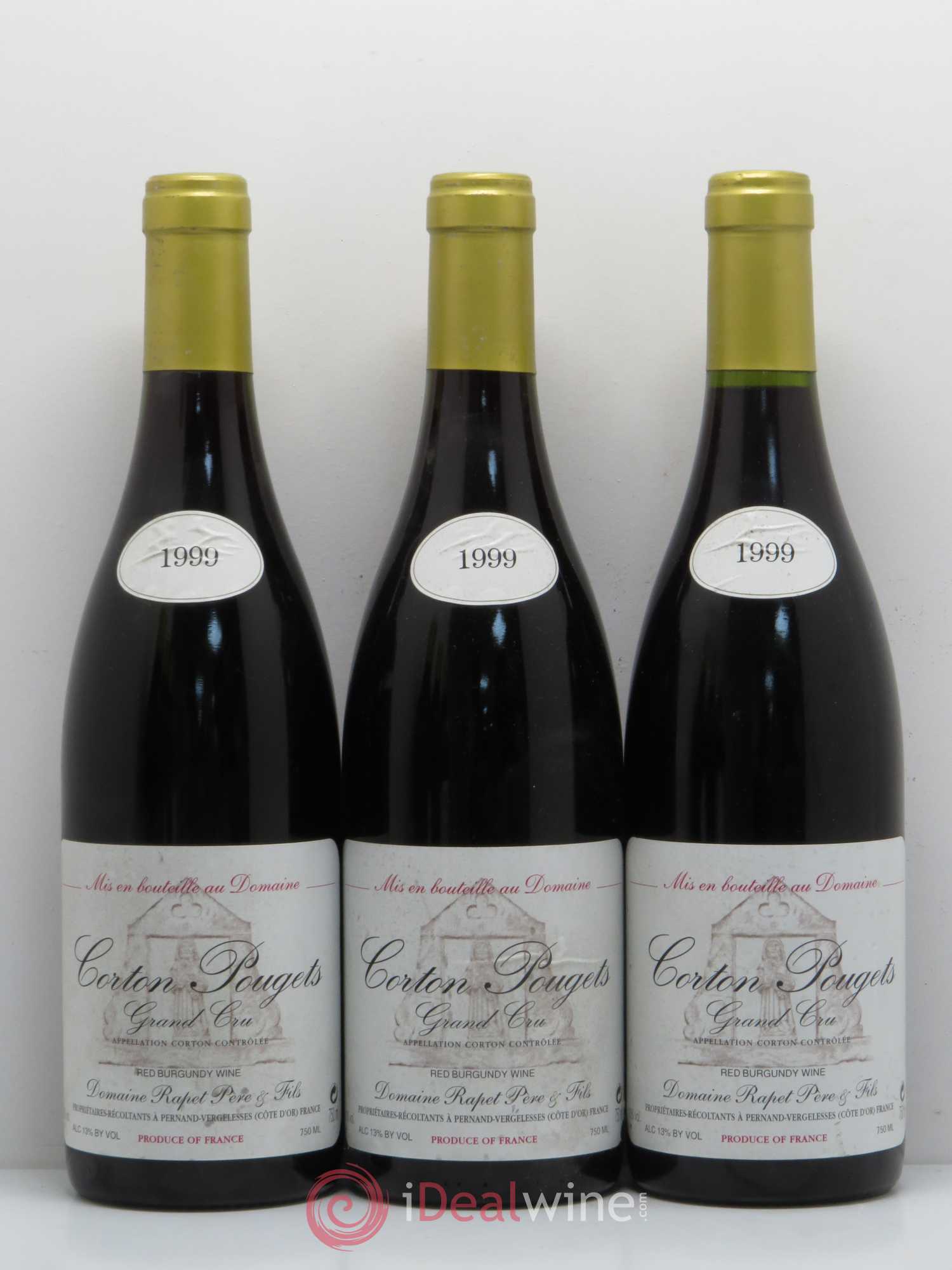 Corton Grand Cru Pougets Rapet Père & Fils 1999 - Lot de 6 bouteilles - 1