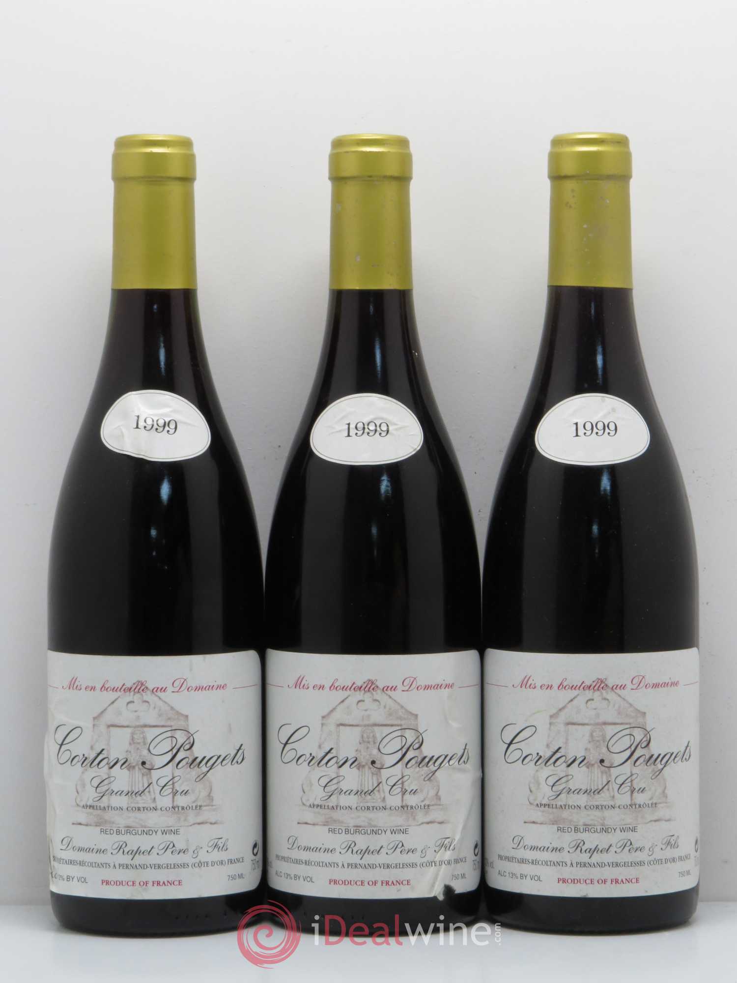 Corton Grand Cru Pougets Rapet Père & Fils 1999 - Lot de 6 bouteilles - 2