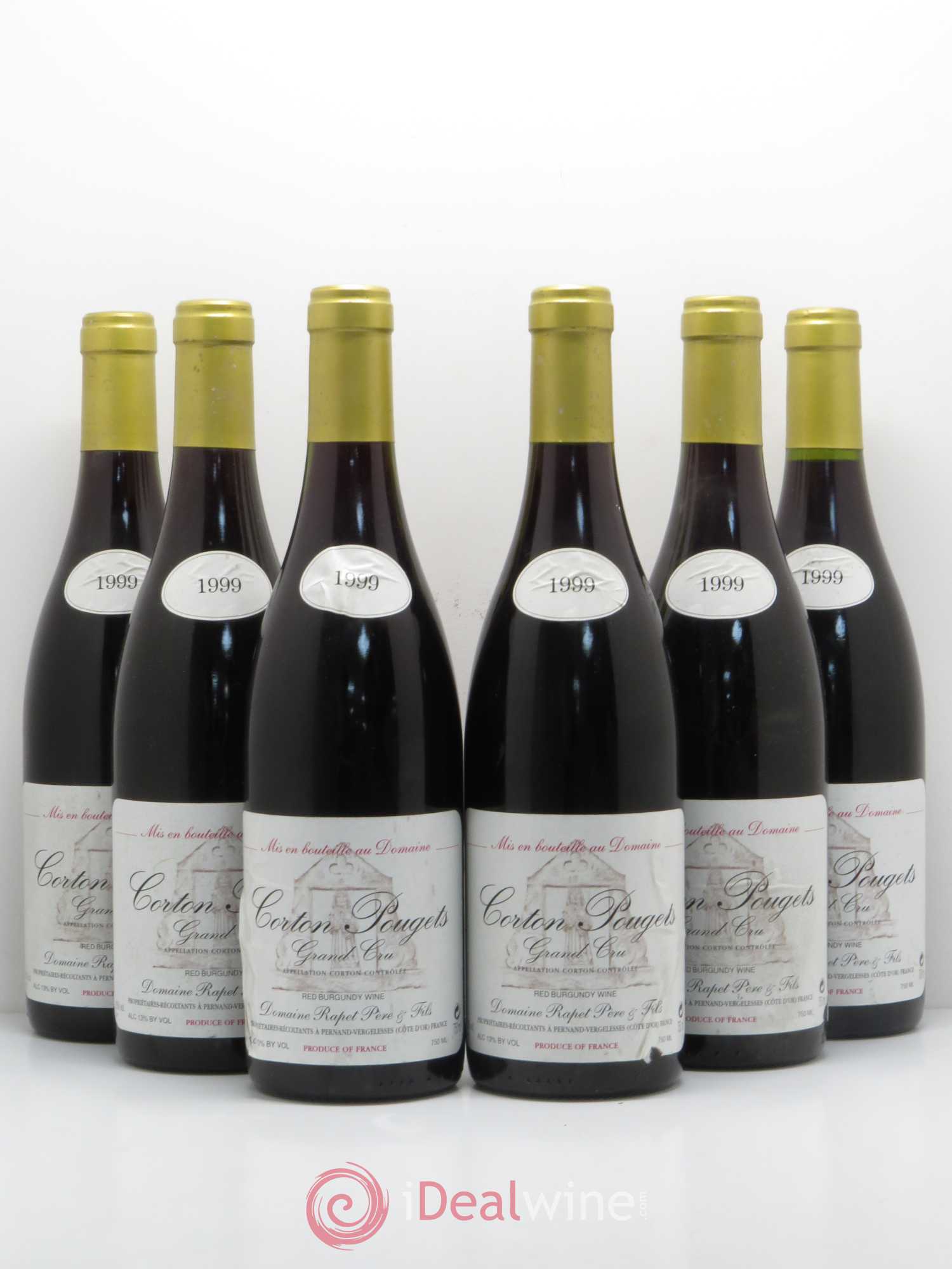 Corton Grand Cru Pougets Rapet Père & Fils 1999 - Lot de 6 bouteilles - 0