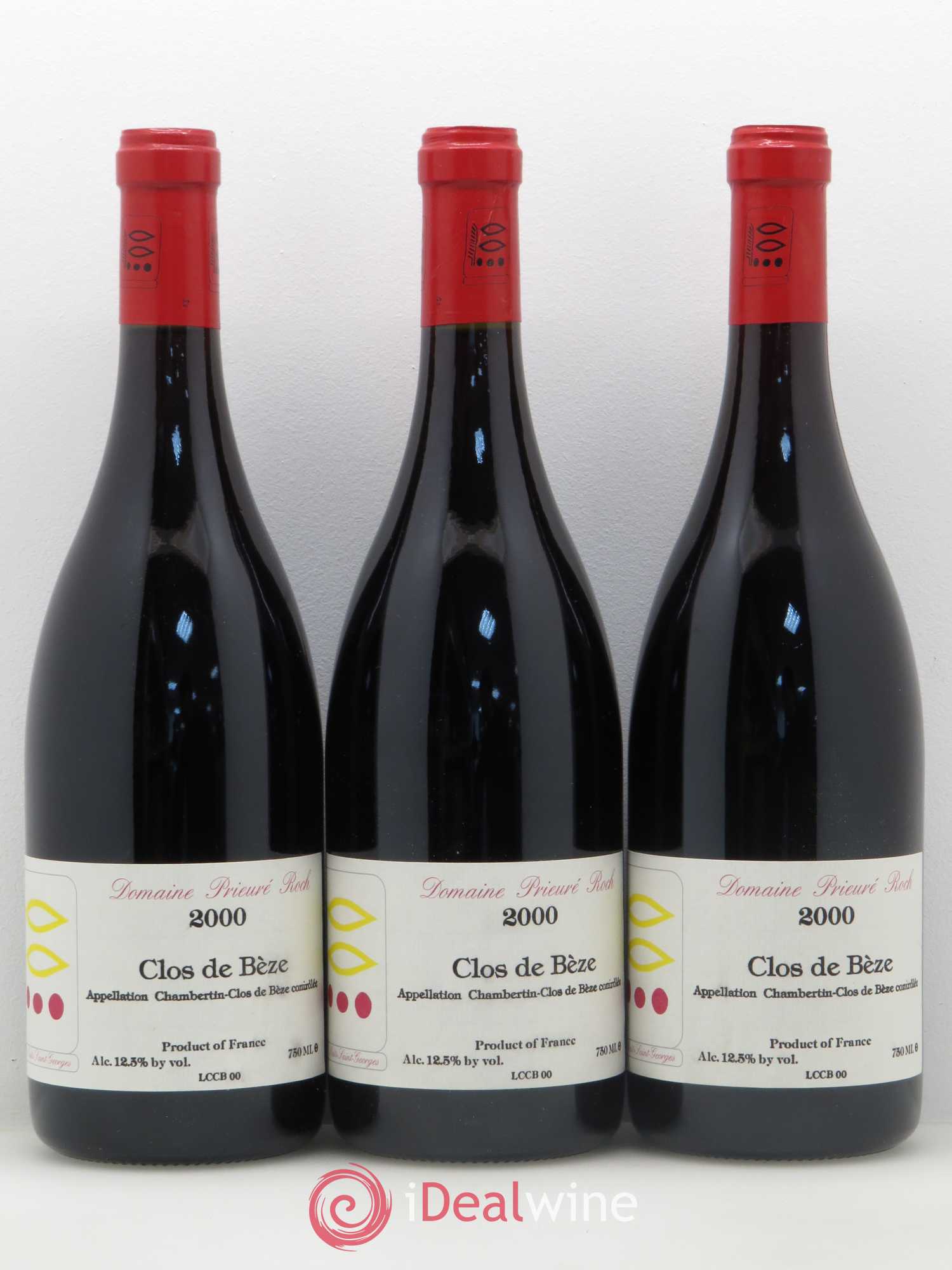 Chambertin Clos de Bèze Grand Cru Prieuré Roch 2000 - Lot of 3 bottles - 0