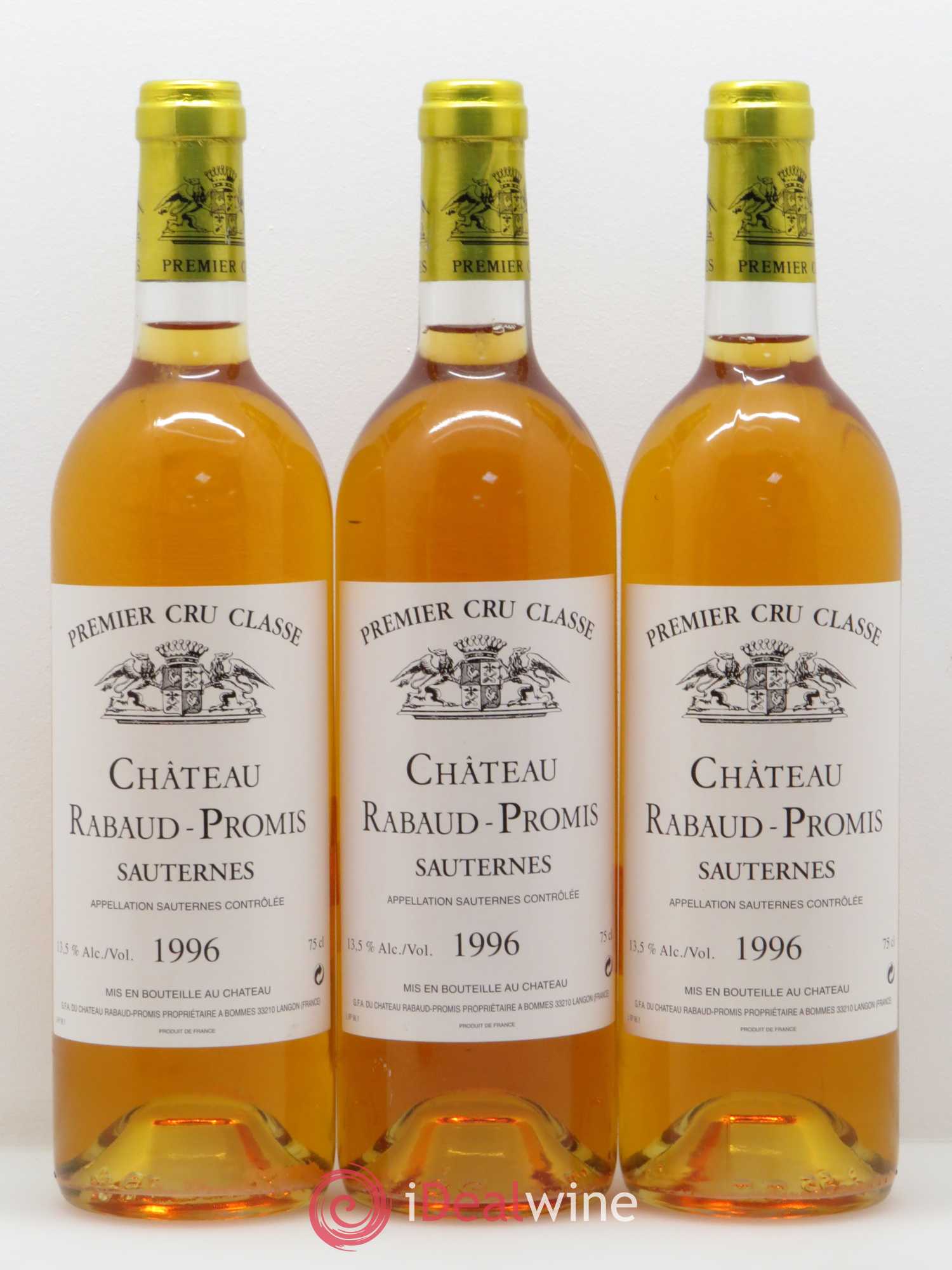 Château Rabaud Promis 1er Grand Cru Classé 1996 - Lot de 6 bouteilles - 1