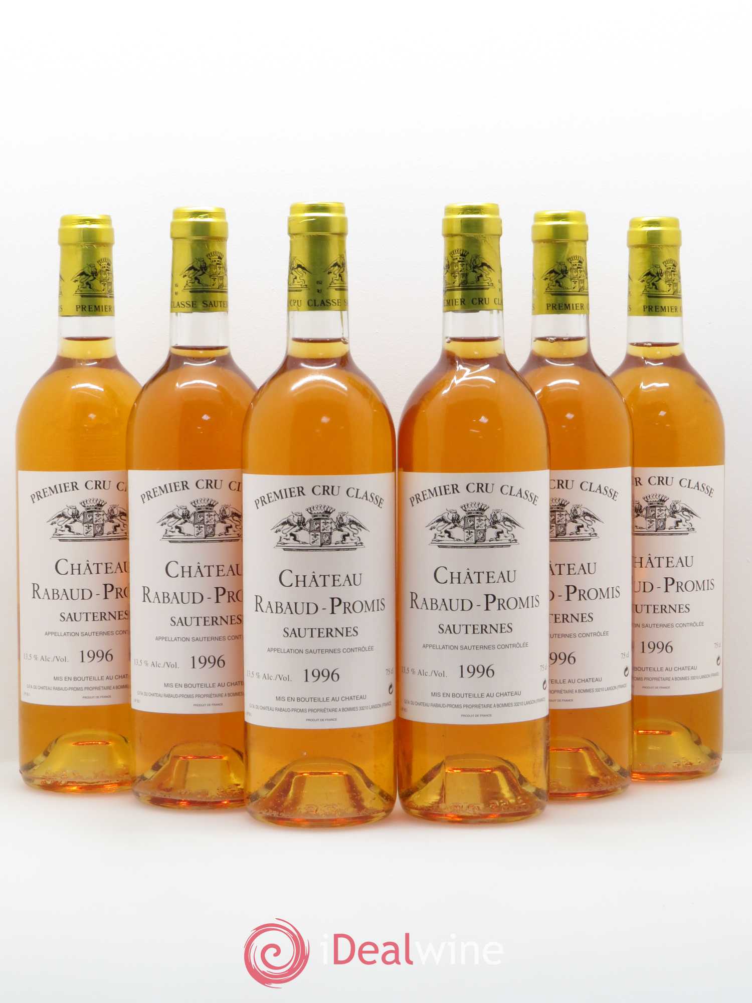 Château Rabaud Promis 1er Grand Cru Classé 1996 - Lot de 6 bouteilles - 0