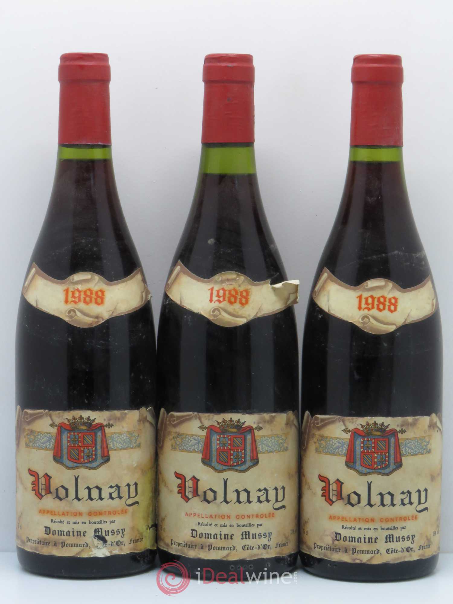 Volnay Domaine Mussy 1988 - Lot de 5 bouteilles - 1