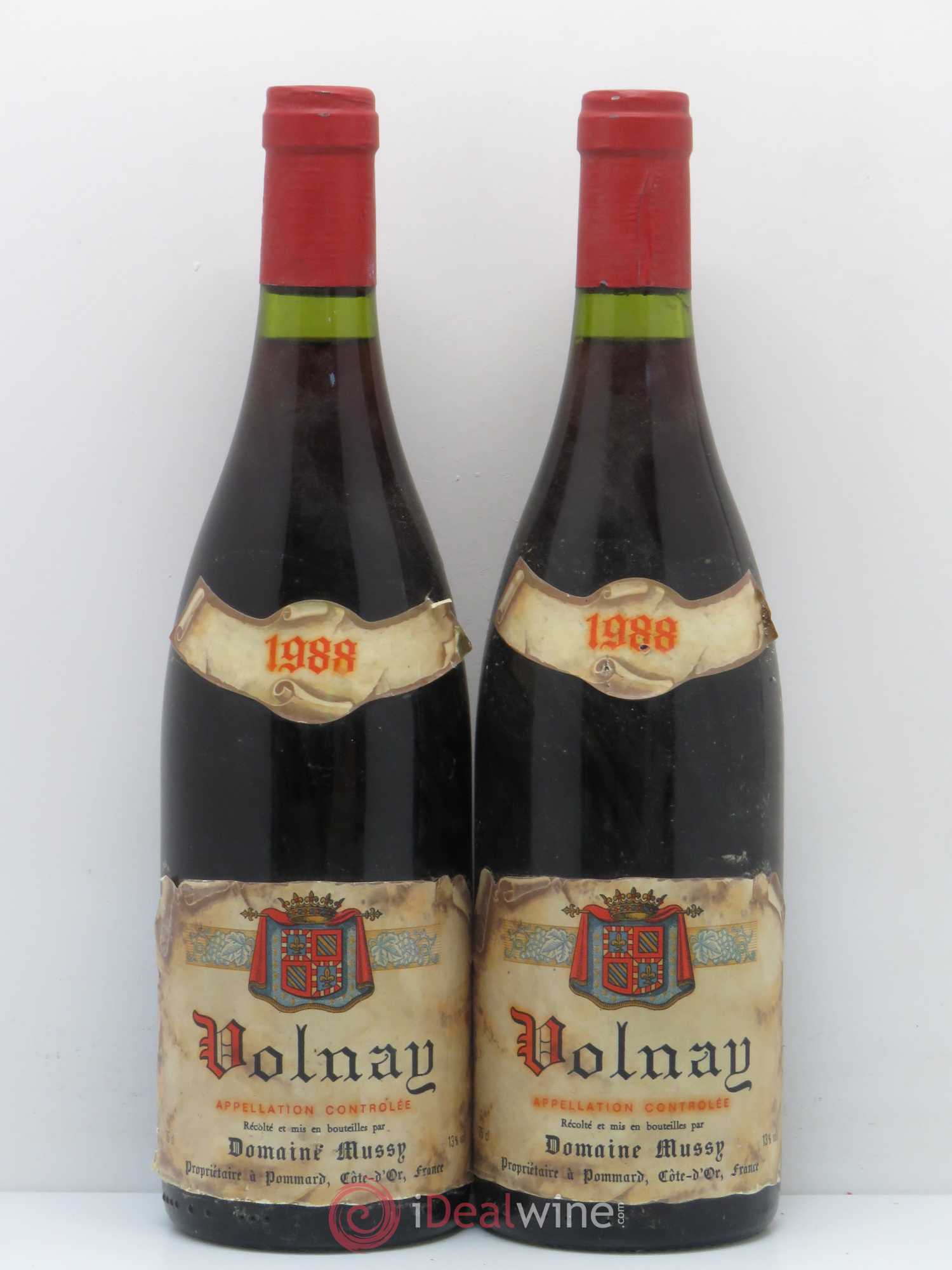 Volnay Domaine Mussy 1988 - Lot de 5 bouteilles - 2