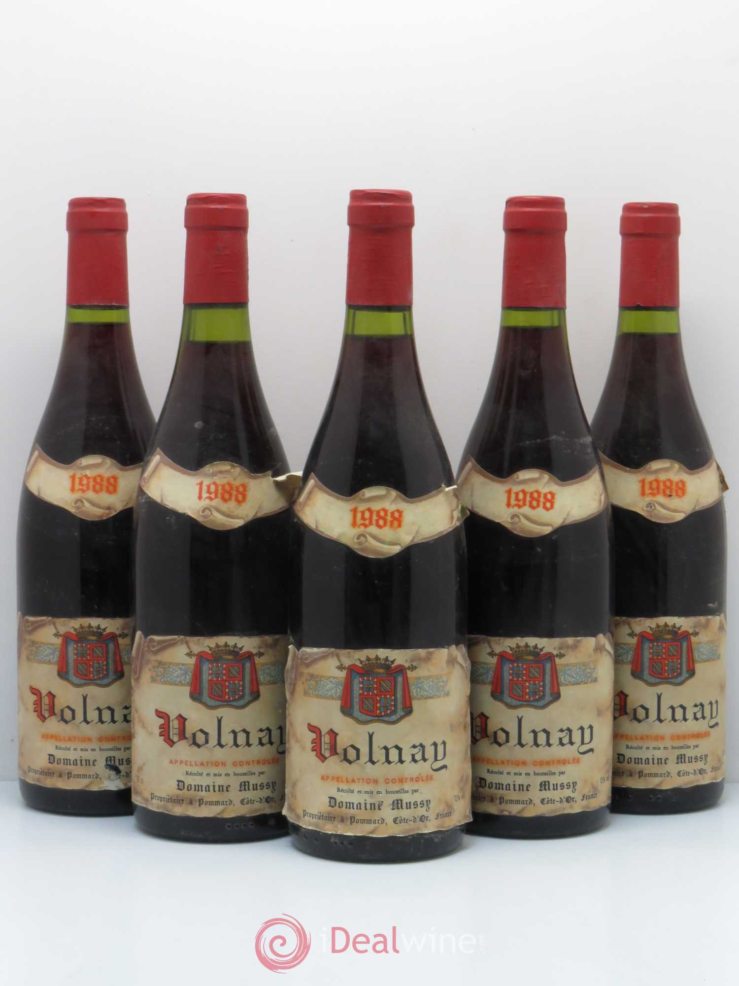 Volnay Domaine Mussy 1988 - Lot de 5 bouteilles - 0