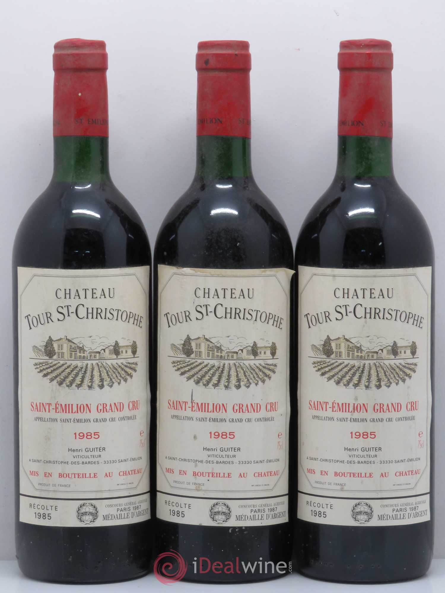 Saint-Émilion Grand Cru Château Tour Saint Christophe 1985 - Lot de 6 bouteilles - 2