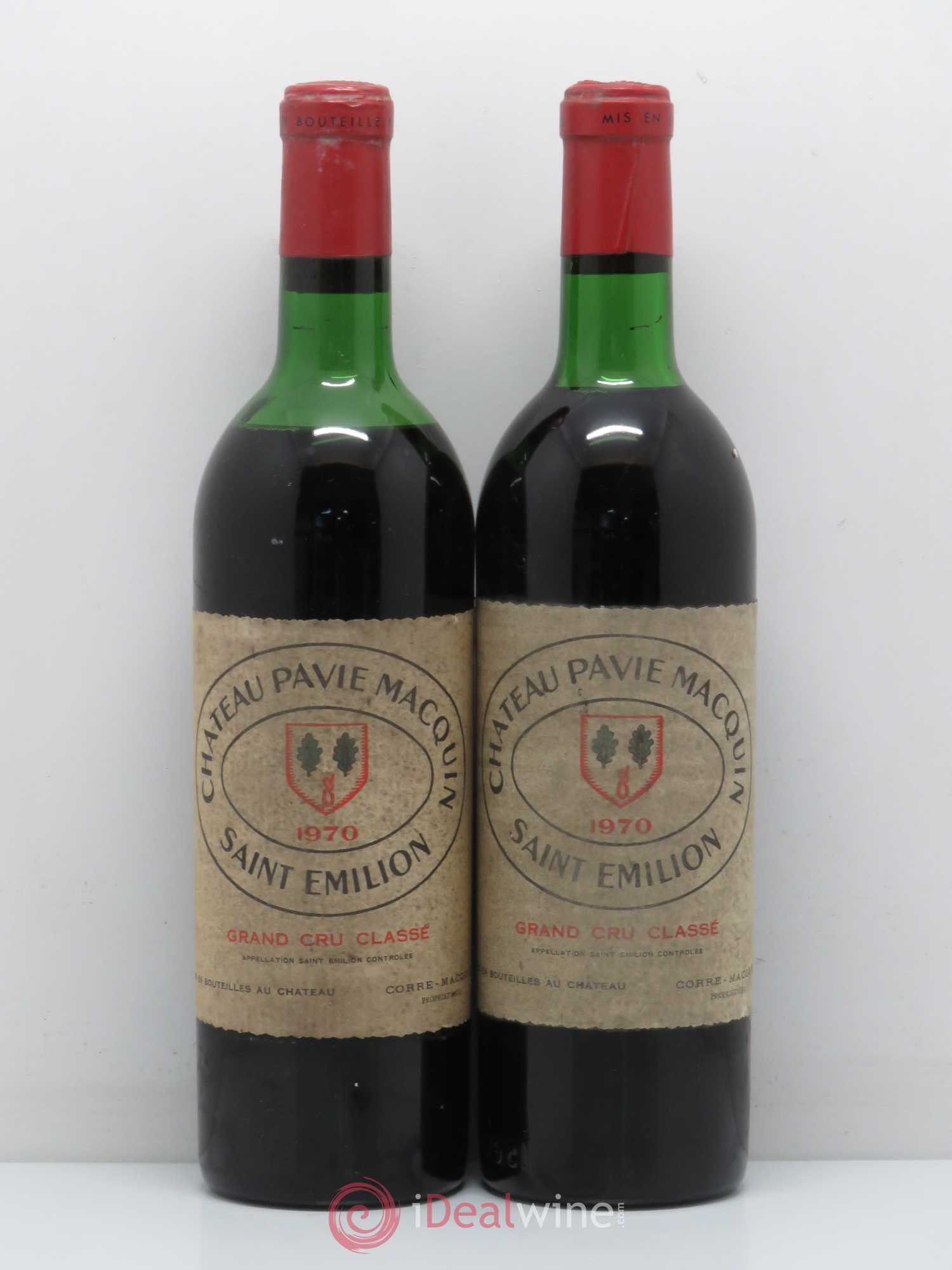 Château Pavie Macquin 1er Grand Cru Classé B 1970 - Lot de 2 bouteilles - 0