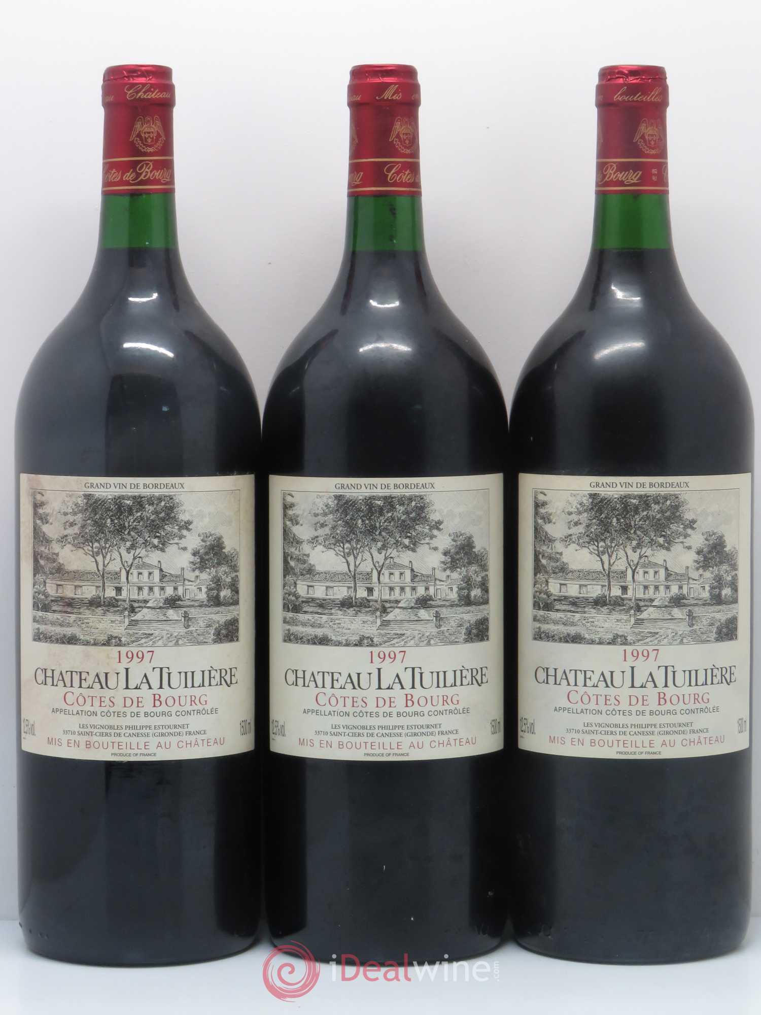 Côtes de Bourg Château La Tuilière 1997 - Lot de 3 magnums - 0