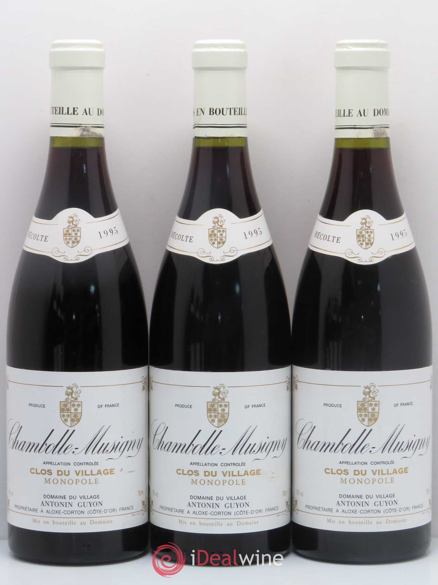 Chambolle-Musigny Clos du Village  Domaine Guyon (sans prix de réserve) 1995 - Lot de 6 bouteilles - 1