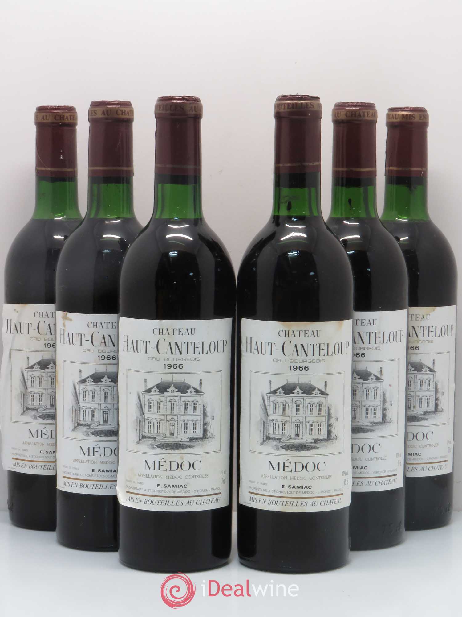 Château Haut Canteloup Cru Bourgeois 1966 - Lot de 6 bouteilles - 0