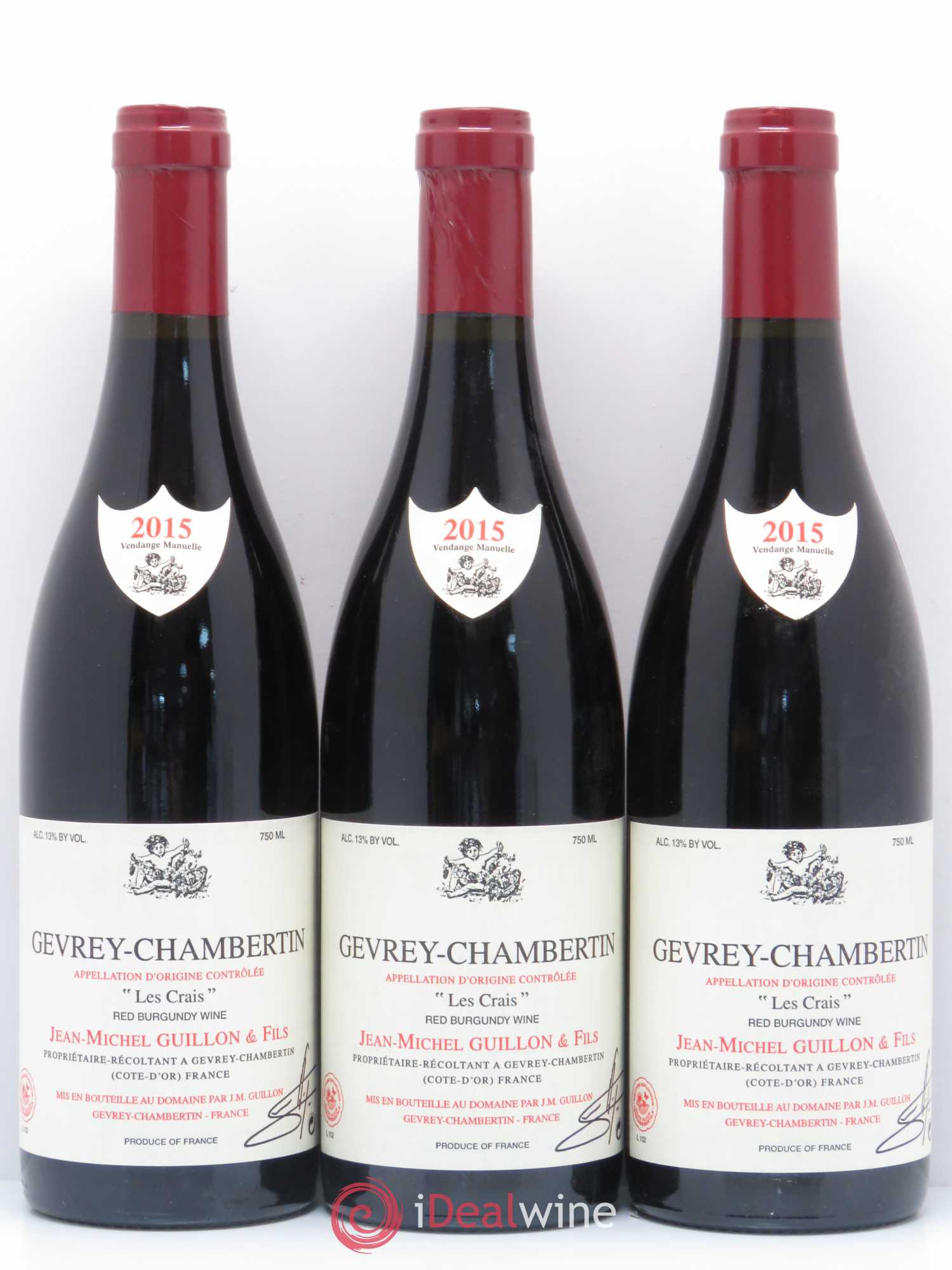 Gevrey-Chambertin Les Crais Jean-Michel Guillon 2015 - Lot de 3 bouteilles - 0