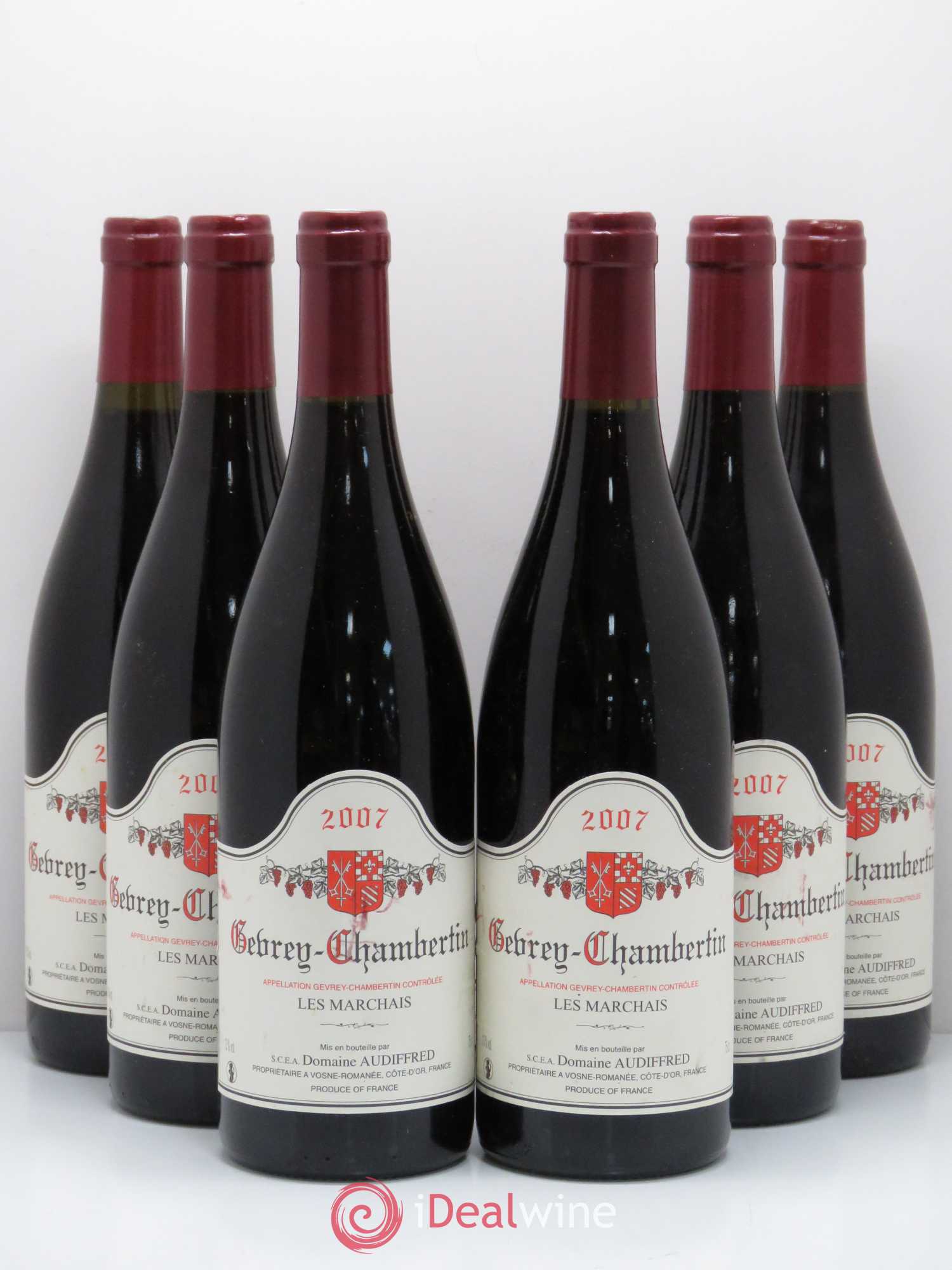 Gevrey-Chambertin Les Marchais Domaine Audiffred 2007 - Lot de 6 bouteilles - 0