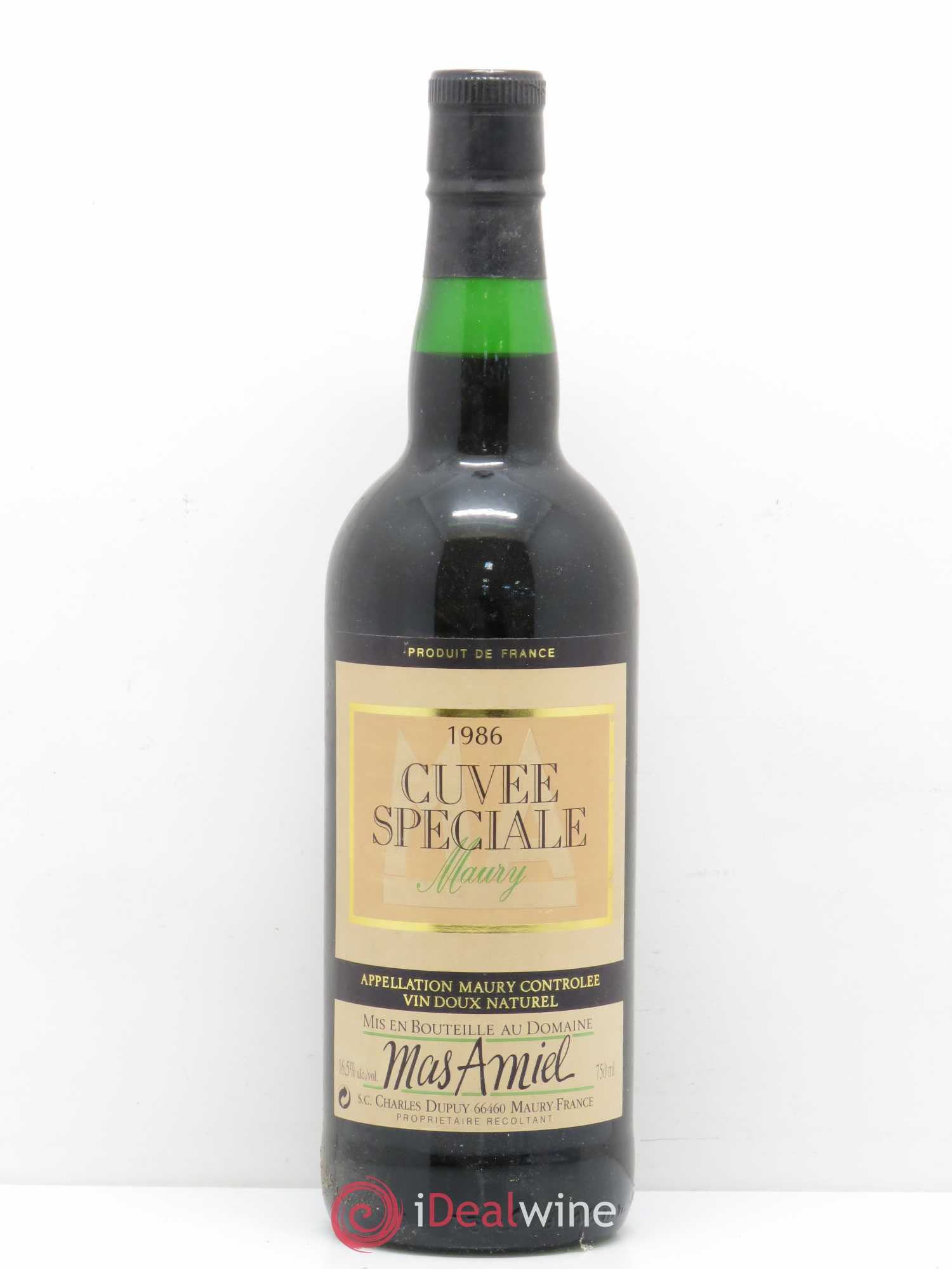 Maury Vin Doux Naturel Cuvée Spéciale Mas Amiel 1986 - Lot de 1 bouteille - 0