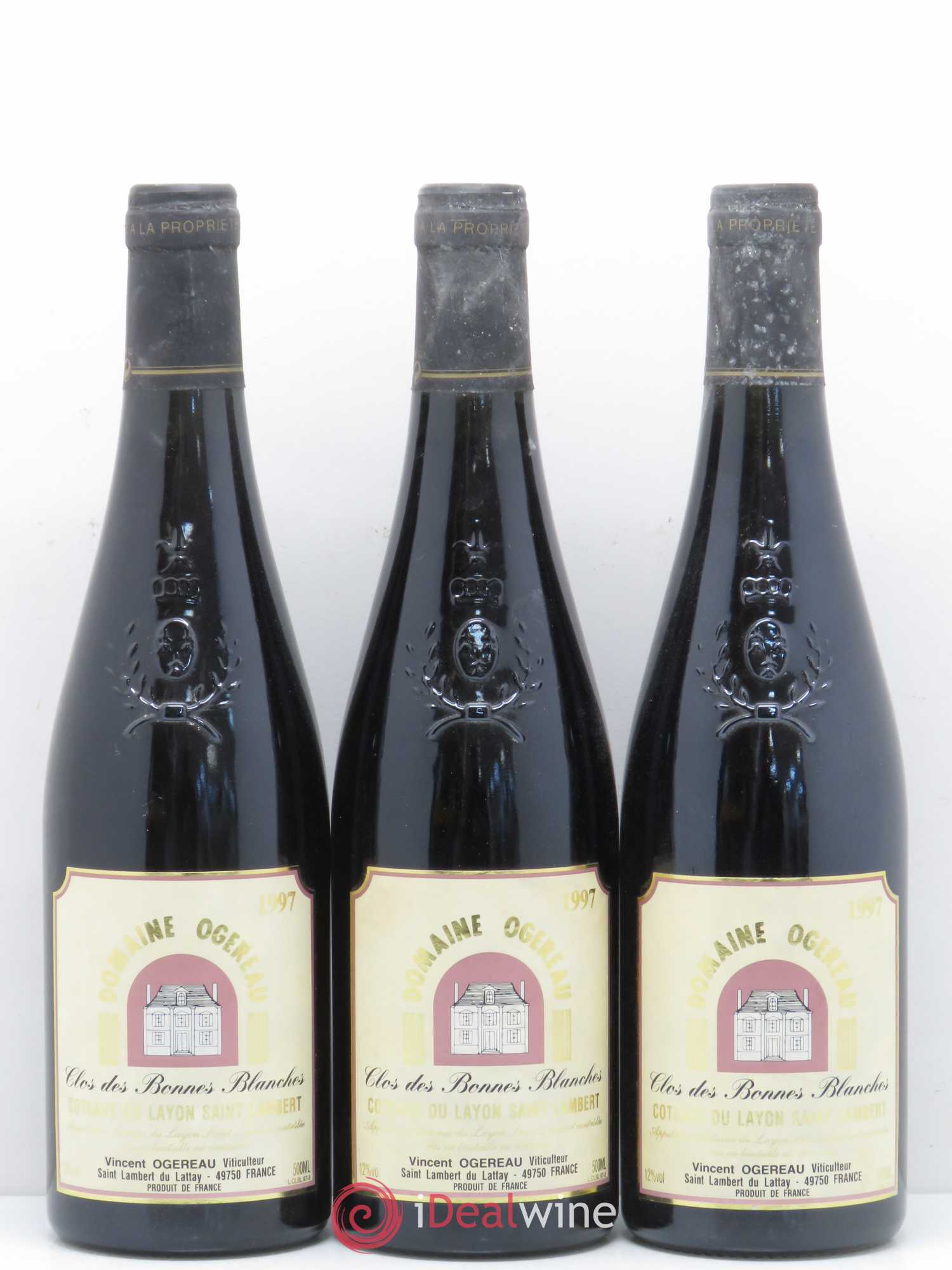 Coteaux du Layon Saint Lambert Clos des Bonnes Blanches Domaine Ogereau 1997 - Lot de 3 bouteilles - 0