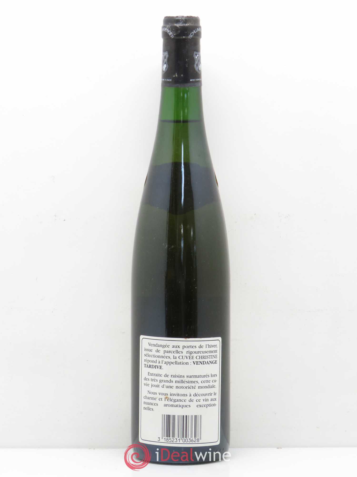 Gewurztraminer Cuvée Christine Vendanges Tardives Domaine Schlumberger 1990 - Lot de 1 bouteille - 1