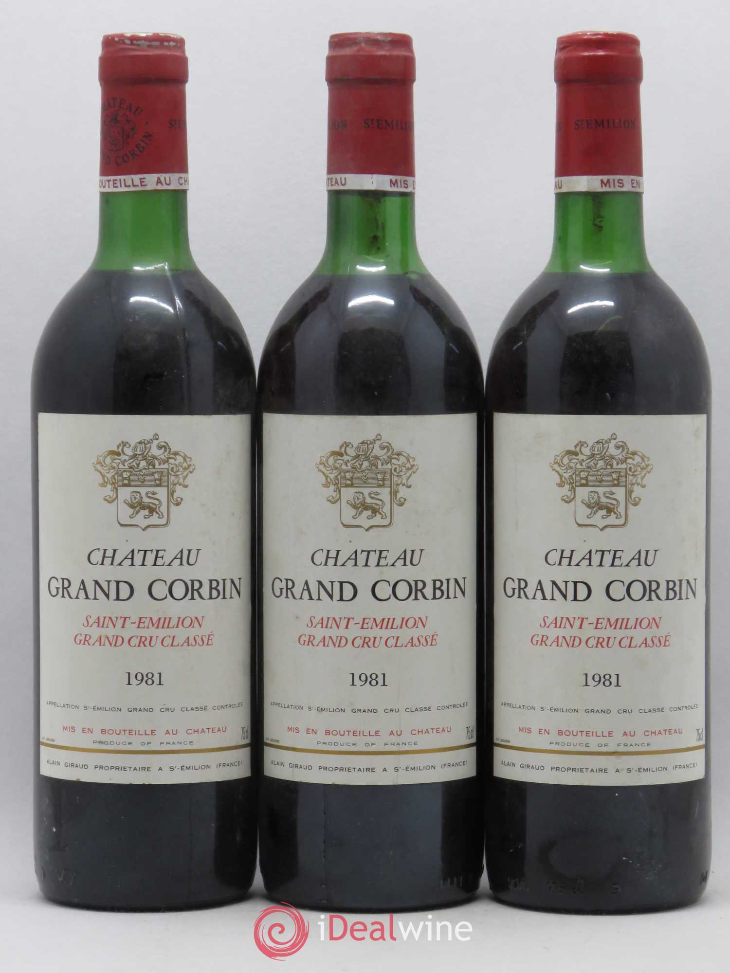 Château Grand Corbin Grand Cru Classé 1981 - Lot of 6 bottles - 1