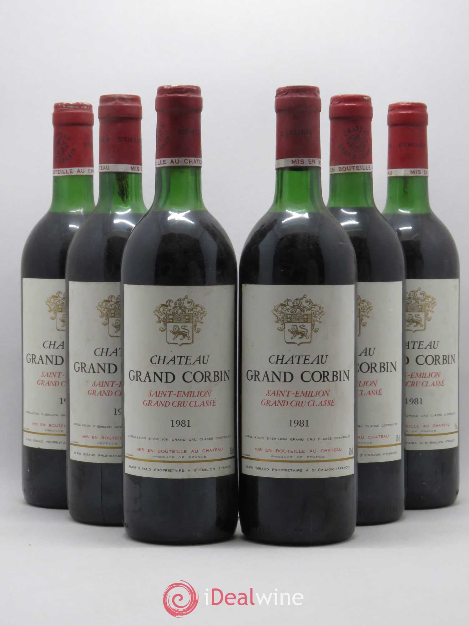 Château Grand Corbin Grand Cru Classé 1981 - Lot of 6 bottles - 0