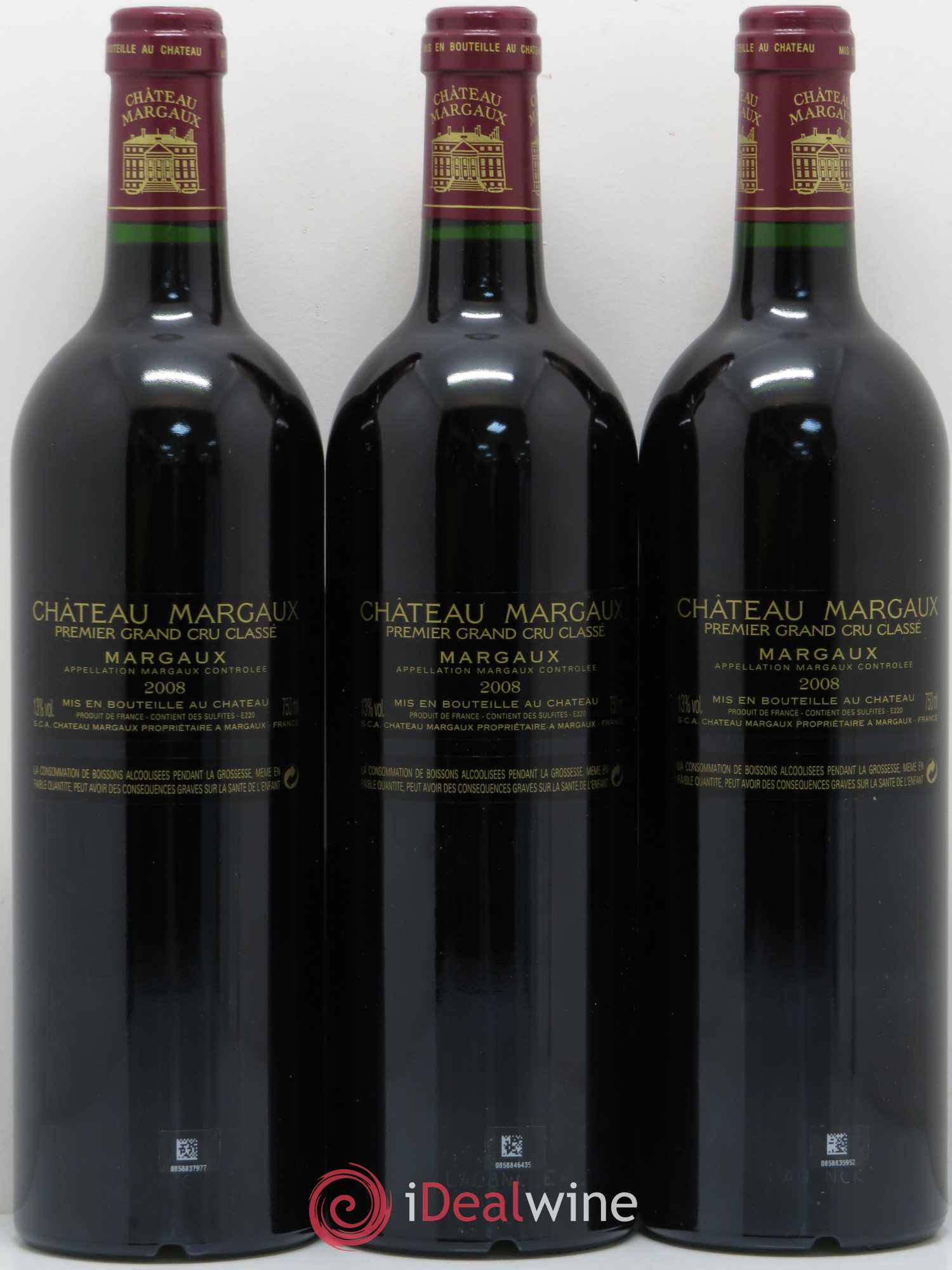 Château Margaux 1er Grand Cru Classé 2008 - Lot of 3 bottles - 1