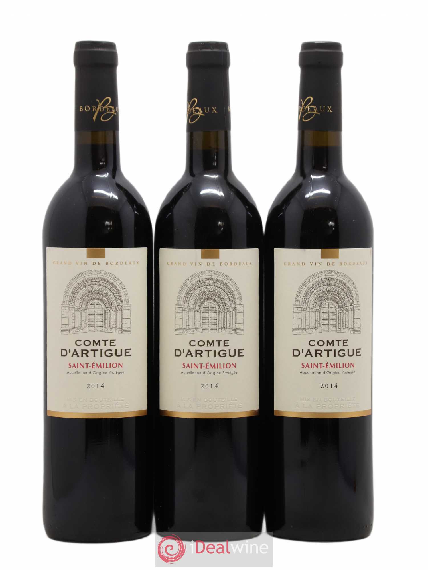 Saint-Émilion Chateau Comte d'Artigues (sans prix de réserve) 2014 - Lotto di 3 bottiglie - 0