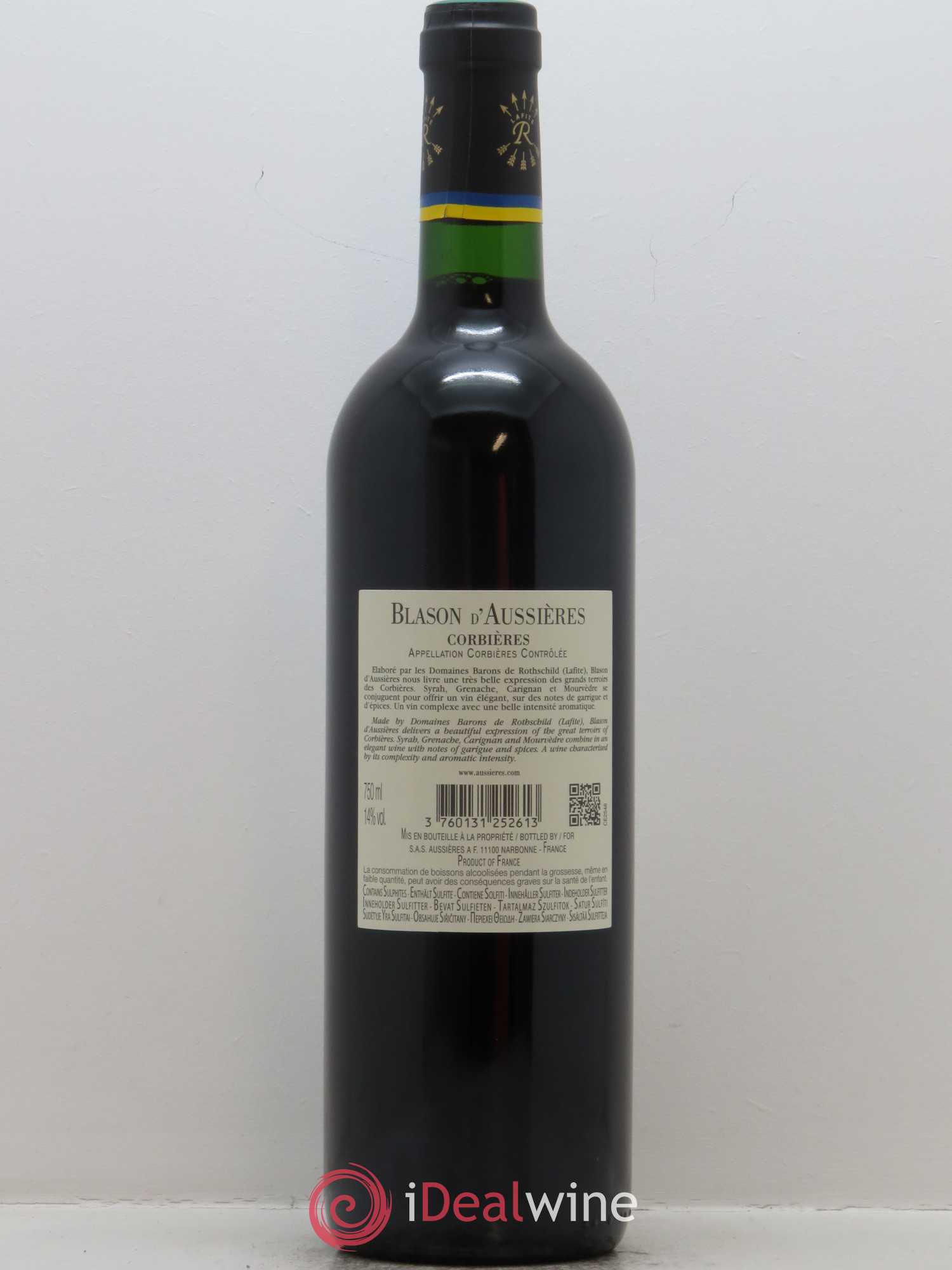 Corbières Blason d'Aussières Domaines Barons de Rothschild 2016 - Lot de 1 bouteille - 1