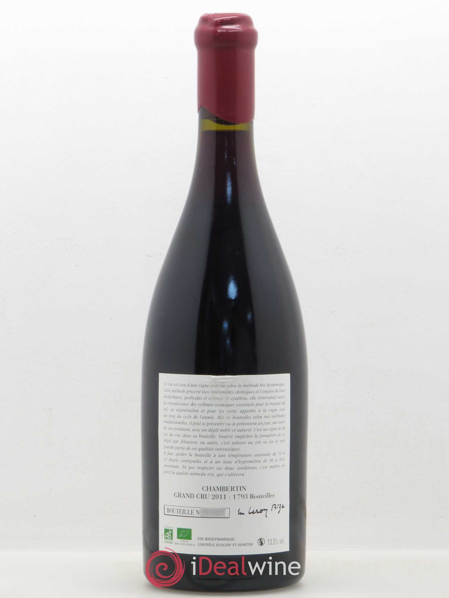 Chambertin Grand Cru Leroy (Domaine) 2011 - Lot de 1 bouteille - 1