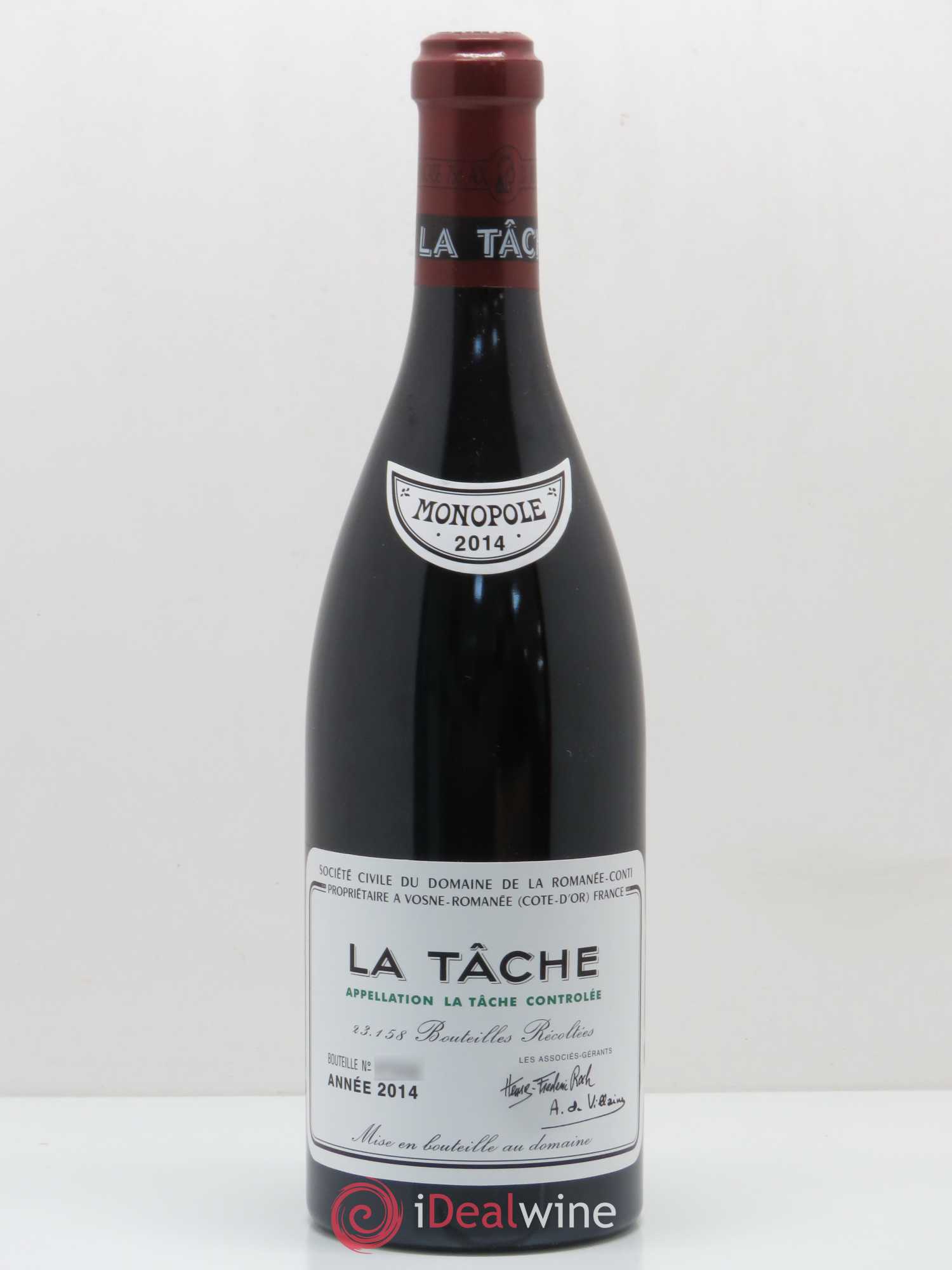 La Tâche Grand Cru Domaine de la Romanée-Conti 2014 - Lot de 1 bouteille - 0