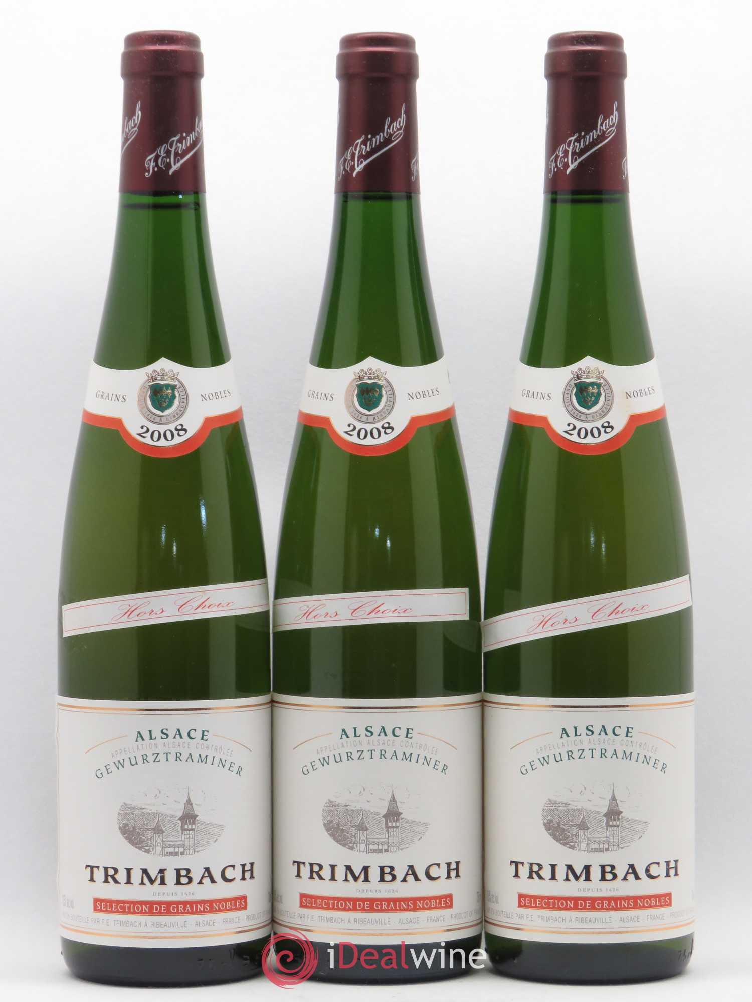 Alsace Gewurztraminer Sélection de Grains Nobles Trimbach (Domaine) Hors Choix 2008 - Lot de 3 bouteilles - 0