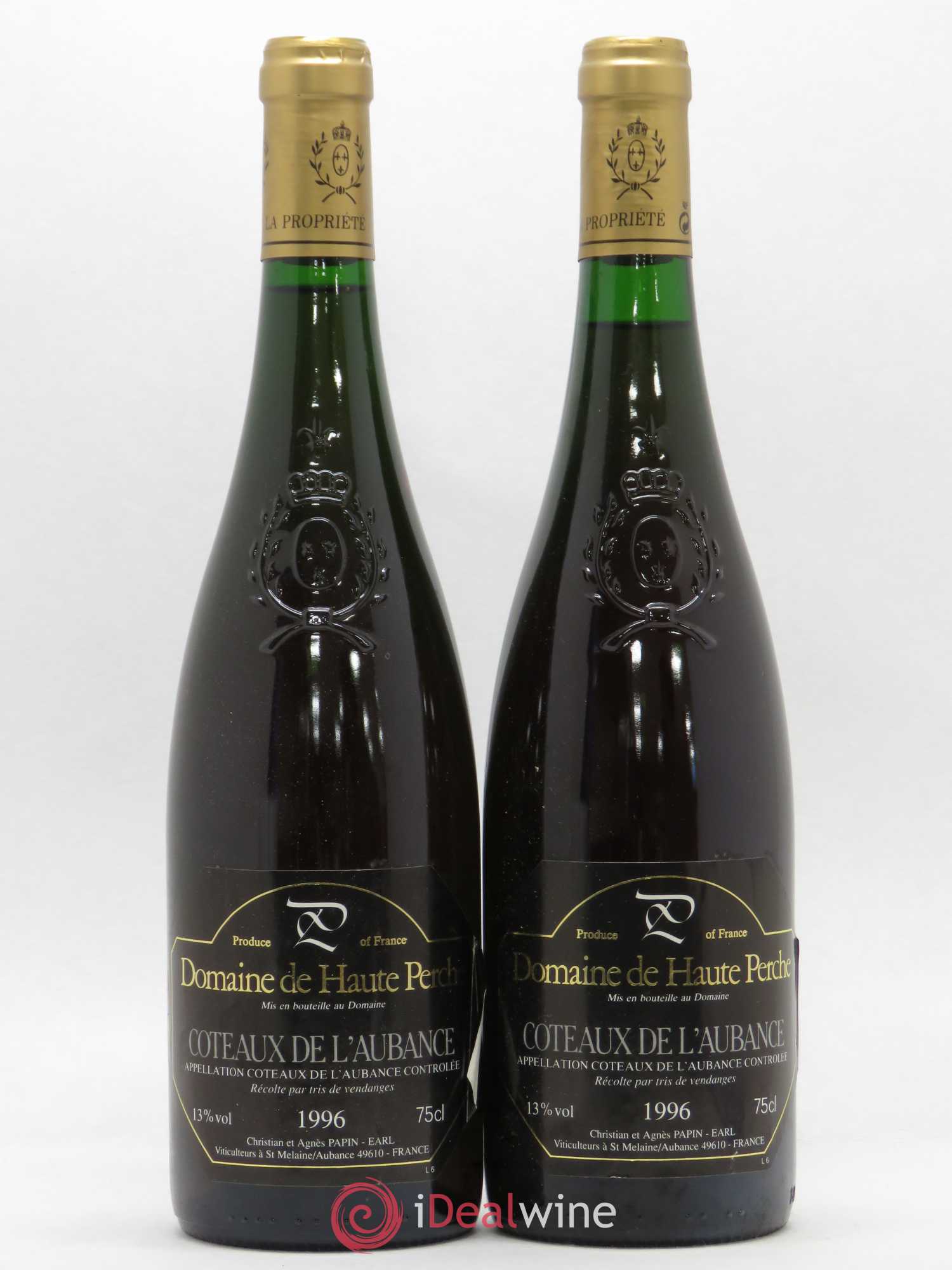 Coteaux de l'Aubance Domaine de Haute Perche 1996 - Lot de 2 bouteilles - 0