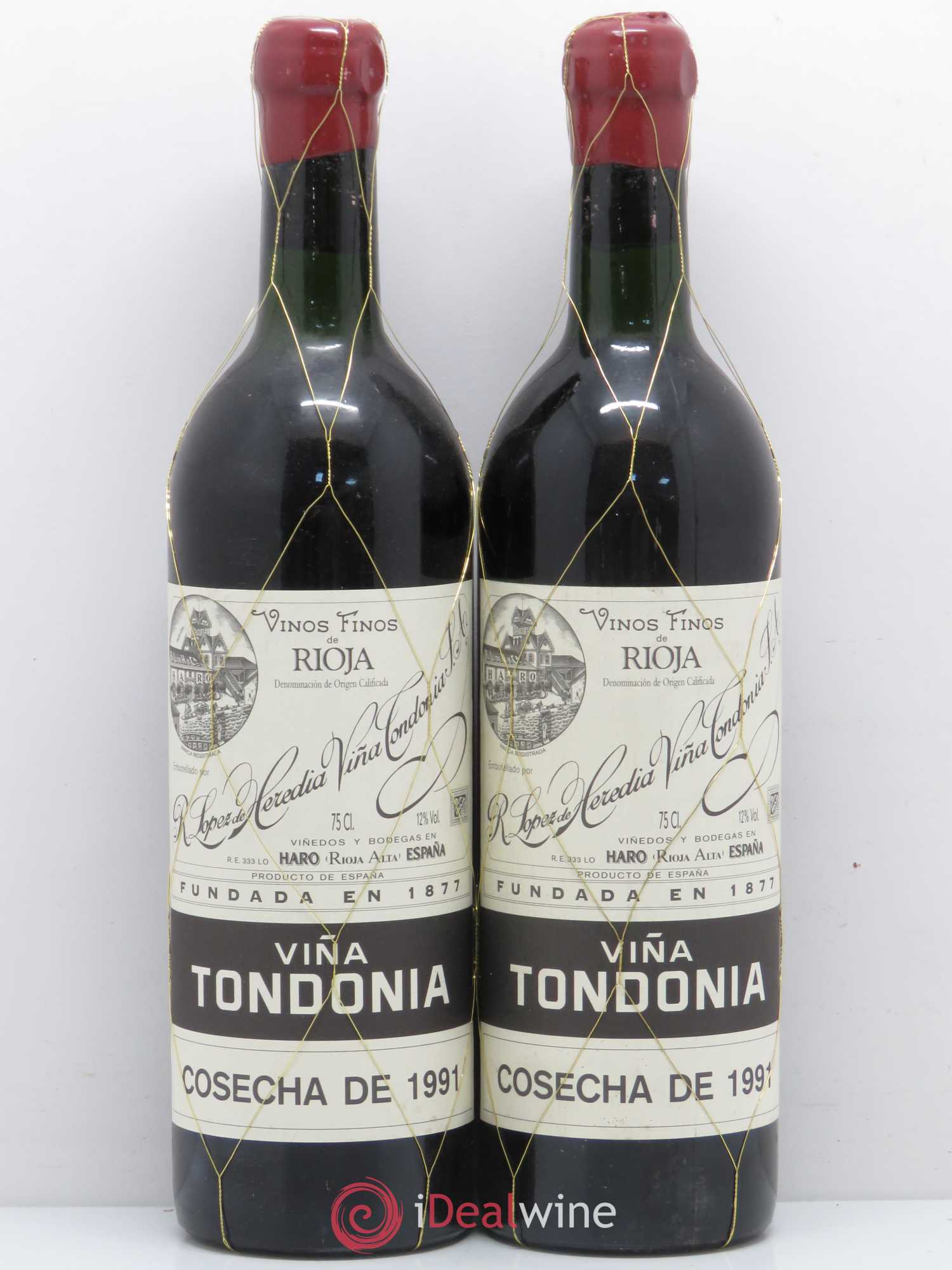 Rioja DOCA Vina Tondonia Gran Reserva Lopez de Heredia 1991 - Lot de 2 bouteilles - 0