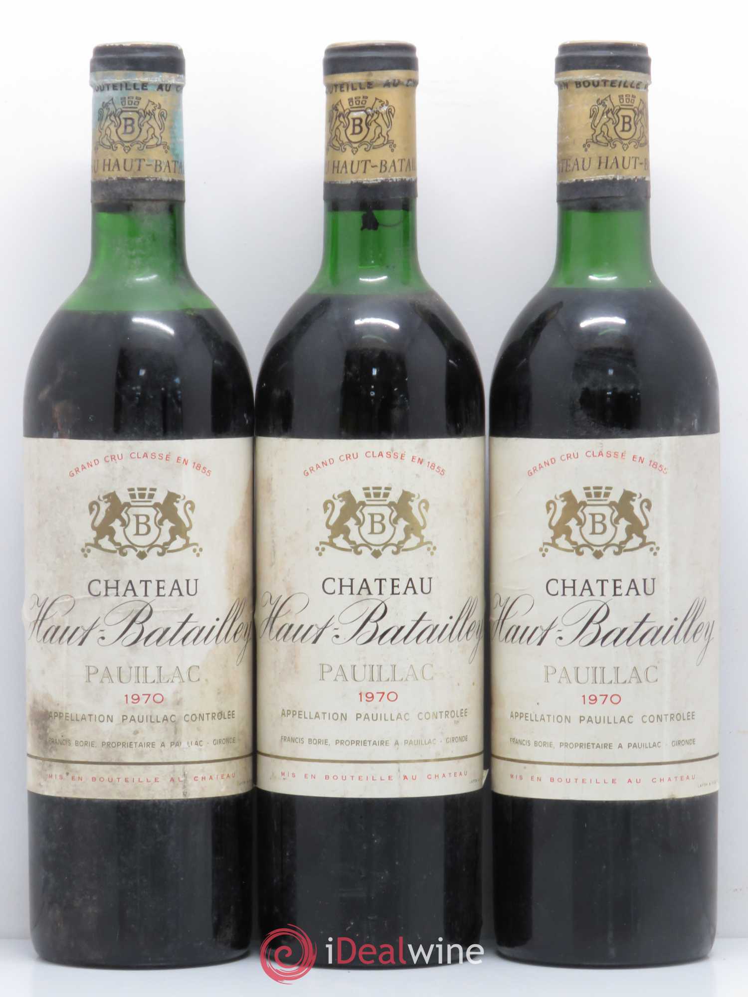 Château Haut Batailley 5ème Grand Cru Classé 1970 - Lot de 3 bouteilles - 0