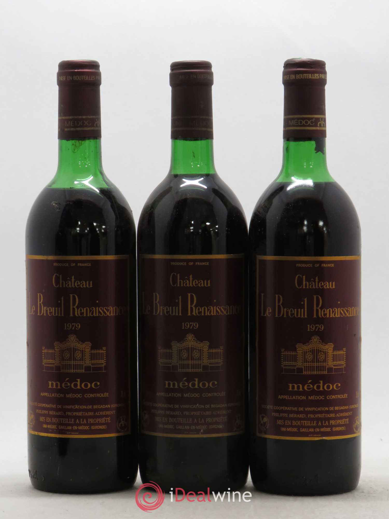 Médoc Château Le Breuil Renaissance 1979 - Lot de 5 bouteilles - 1