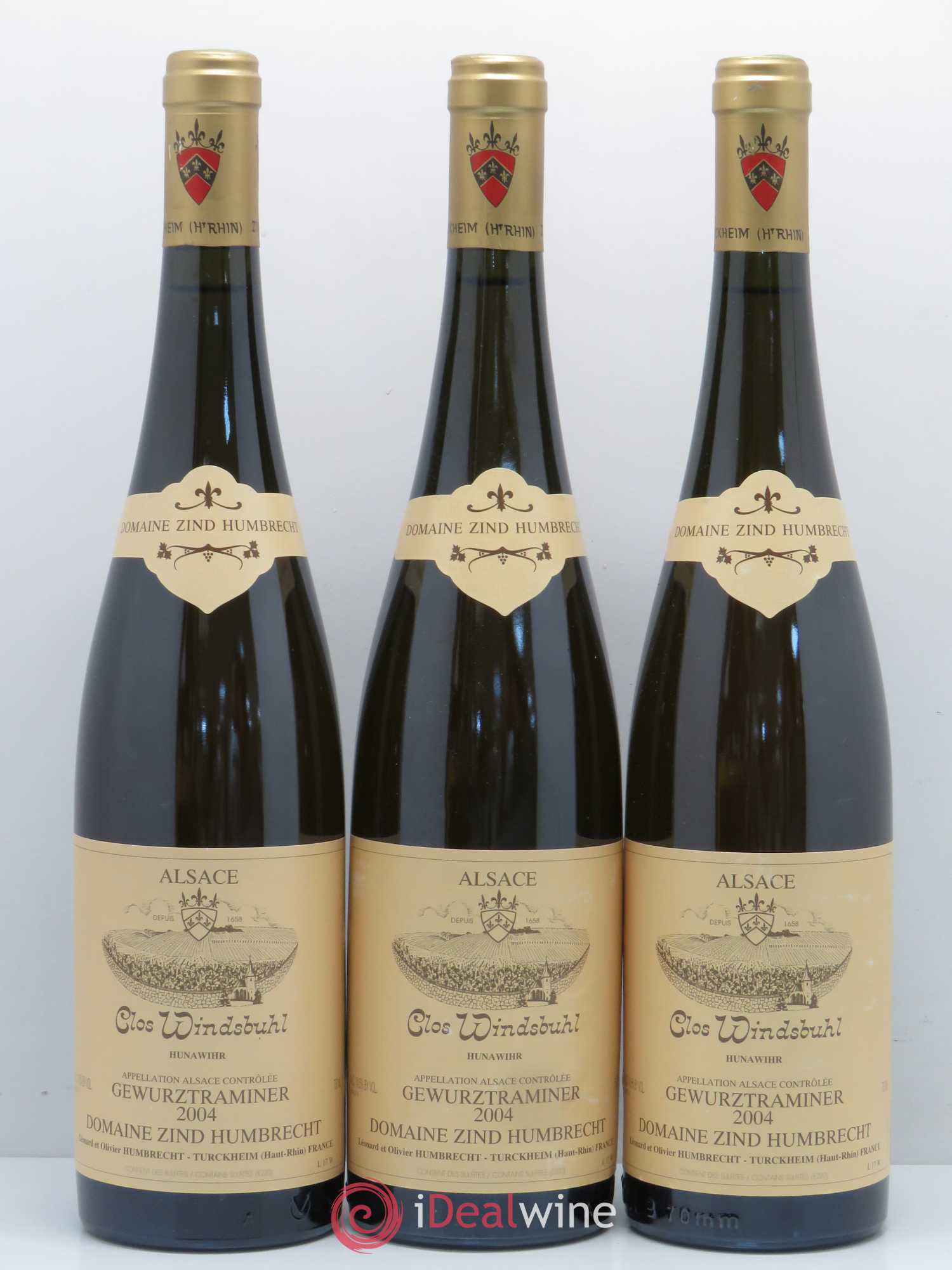 Alsace Gewurztraminer Clos Windsbuhl Zind-Humbrecht (Domaine) Hunawihr 2004 - Lot de 3 bouteilles - 0