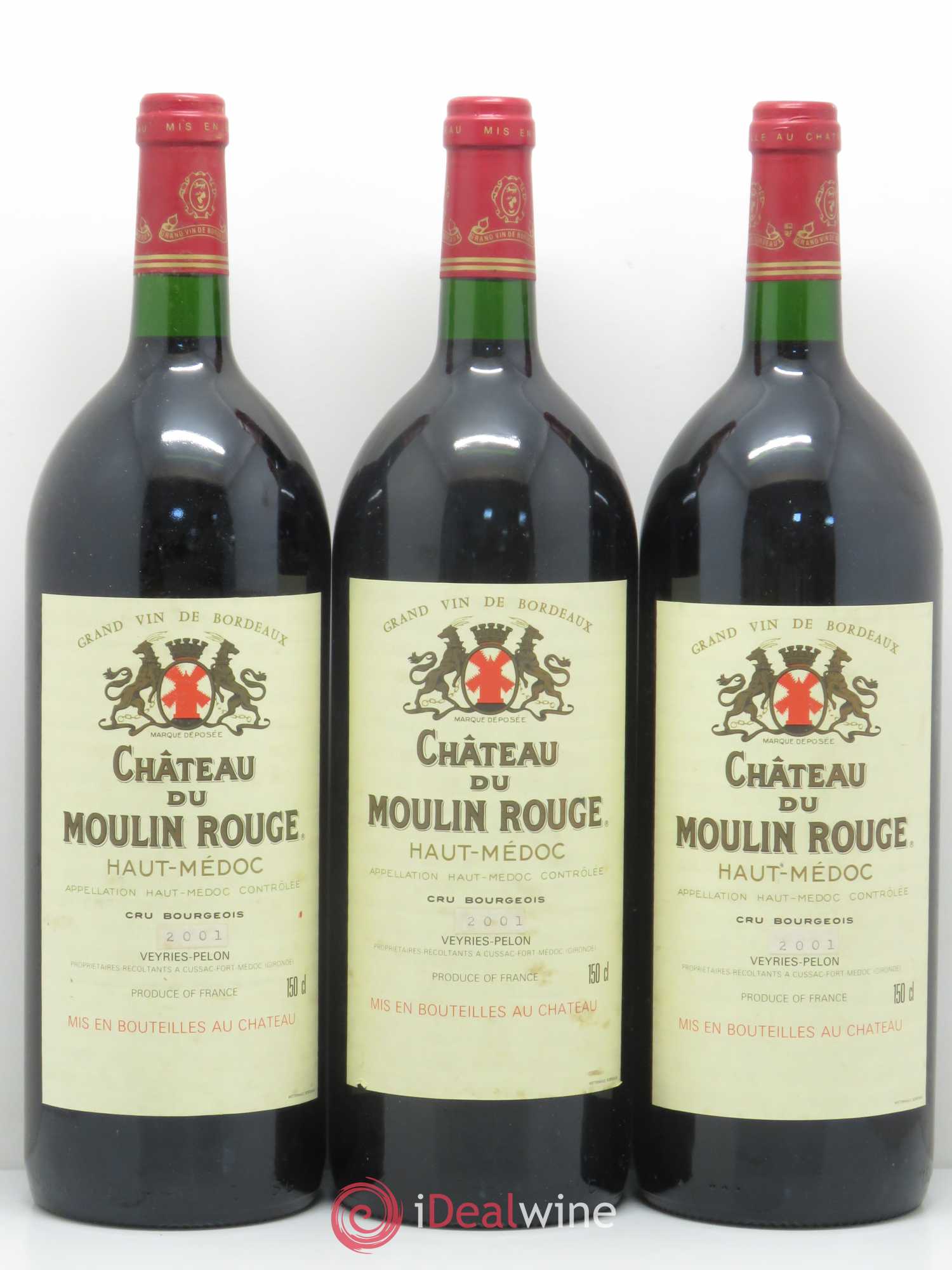 Château du Moulin Rouge Cru Bourgeois 2001 - Lot de 3 magnums - 0