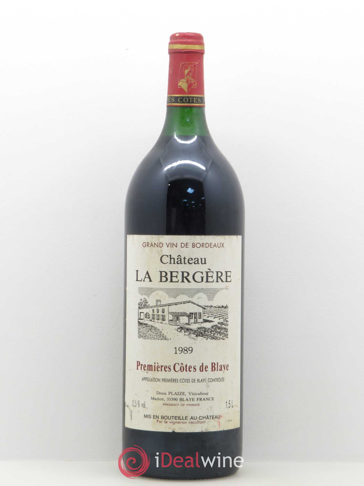 Premières-Côtes-de-Blaye (Blaye-Côtes-de-Bordeaux) Château la Bergère 1989 - Lot de 1 magnum - 0