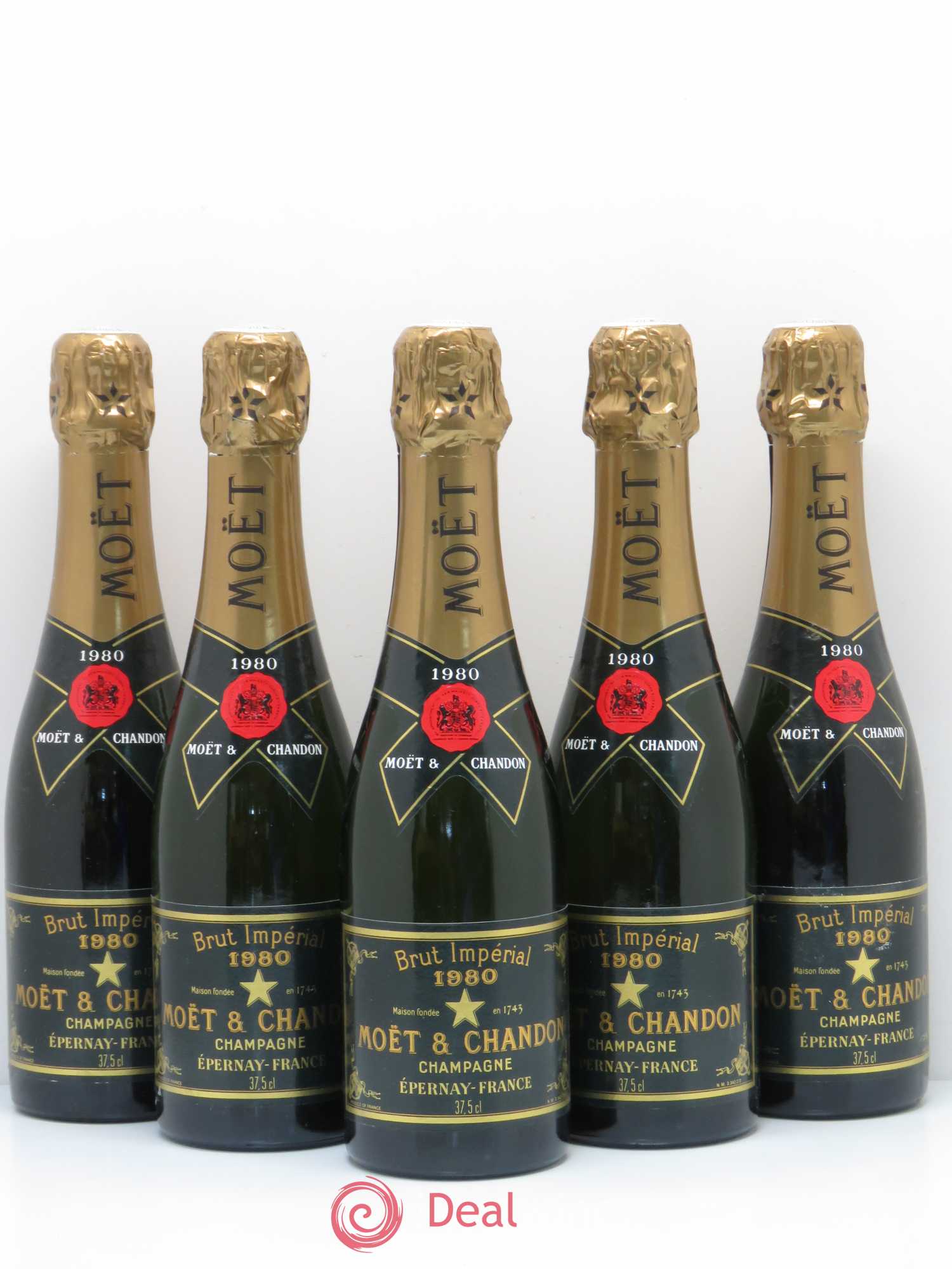 Grand Vintage Moët et Chandon Brut impérial  1980 - Lot of 5 half-bottles - 0