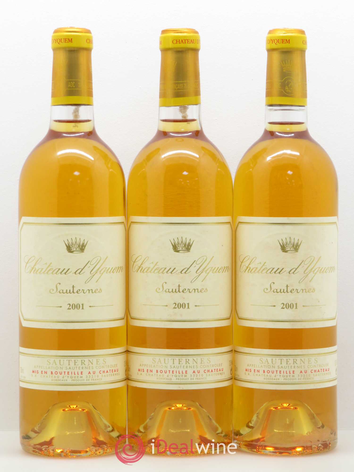 Château d' Yquem 1er Cru Classé Supérieur 2001 - Lot de 3 bouteilles - 0