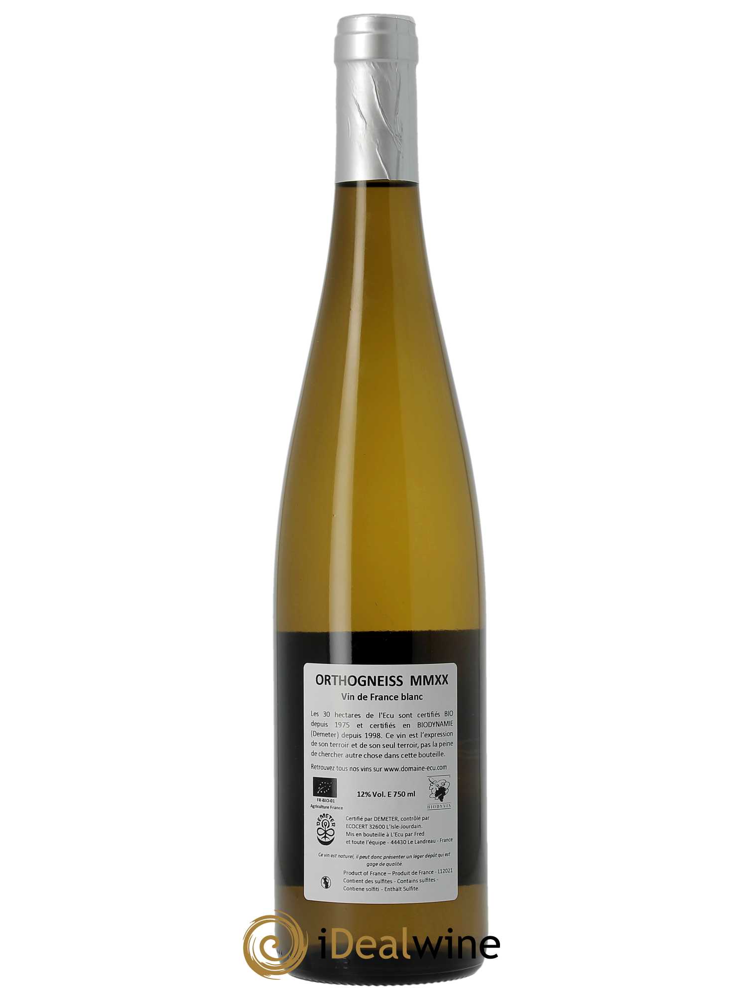 Vin de France (anciennement Muscadet-Sèvre-et-Maine) Orthogneiss Domaine de L'Ecu 2020 - Lot of 1 bottle - 1